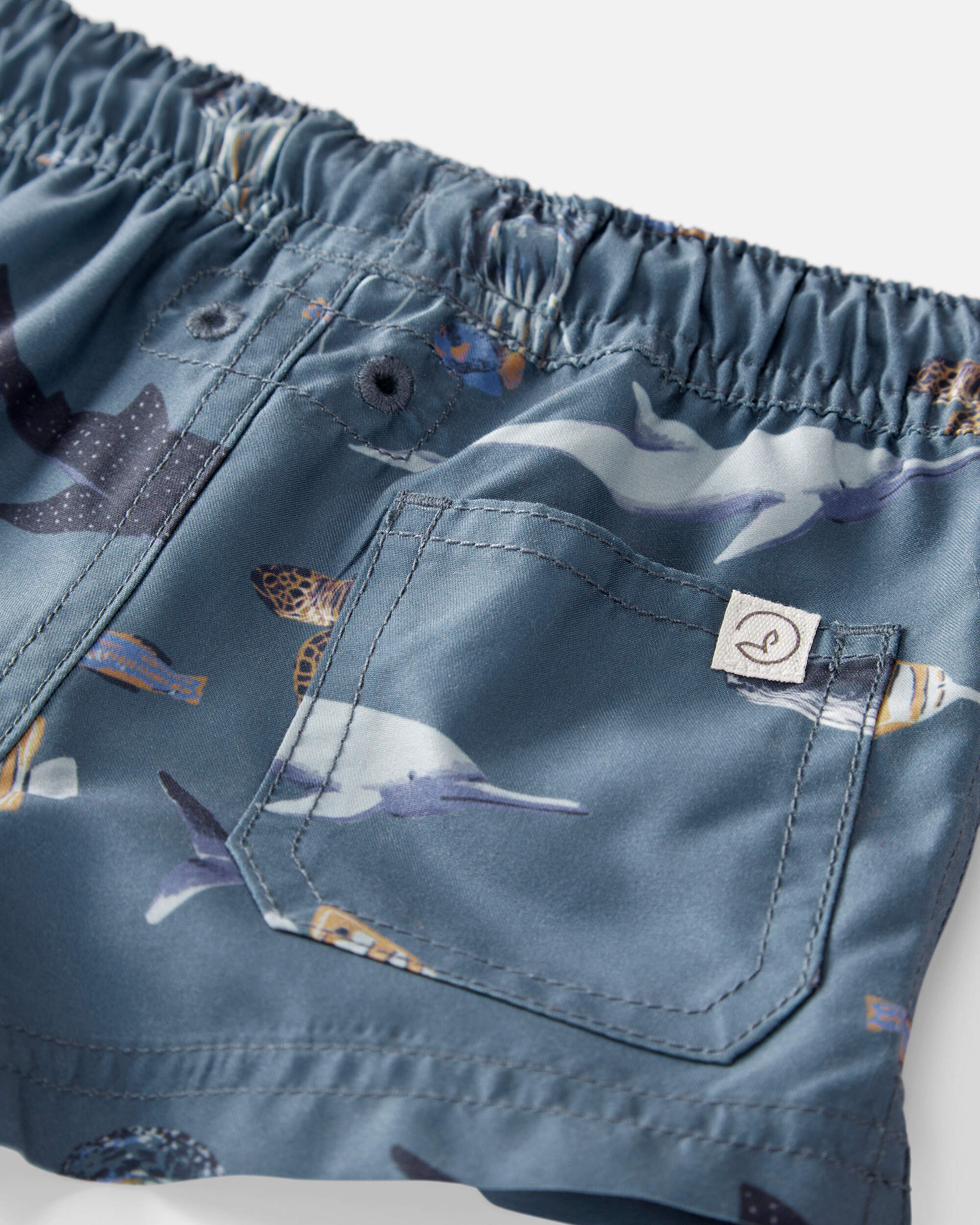 Baby Boy Recycled Ocean-Print Swim Trunks