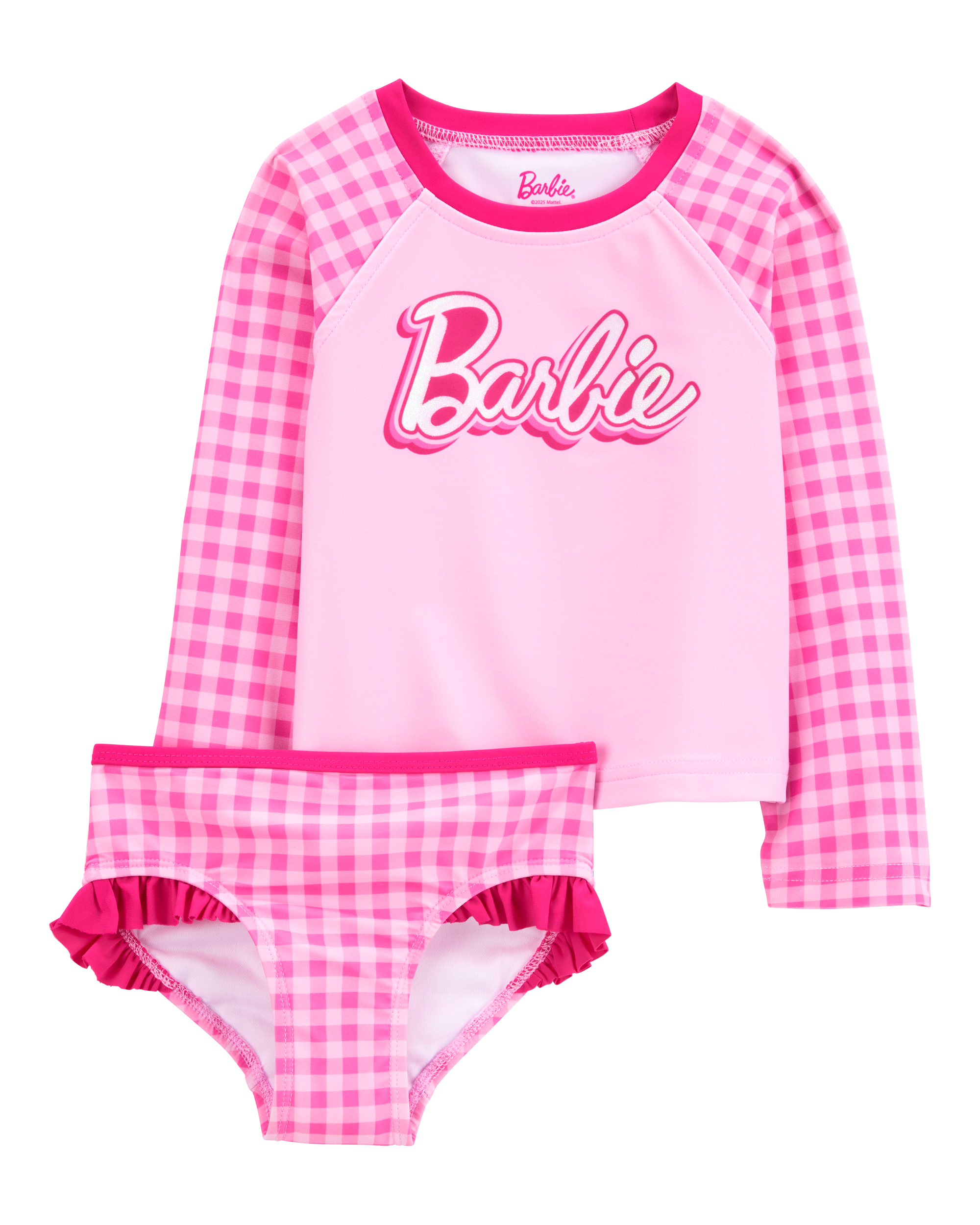 Toddler Barbie™ 2-Piece Rashguard Swimsuit Set - Pink
