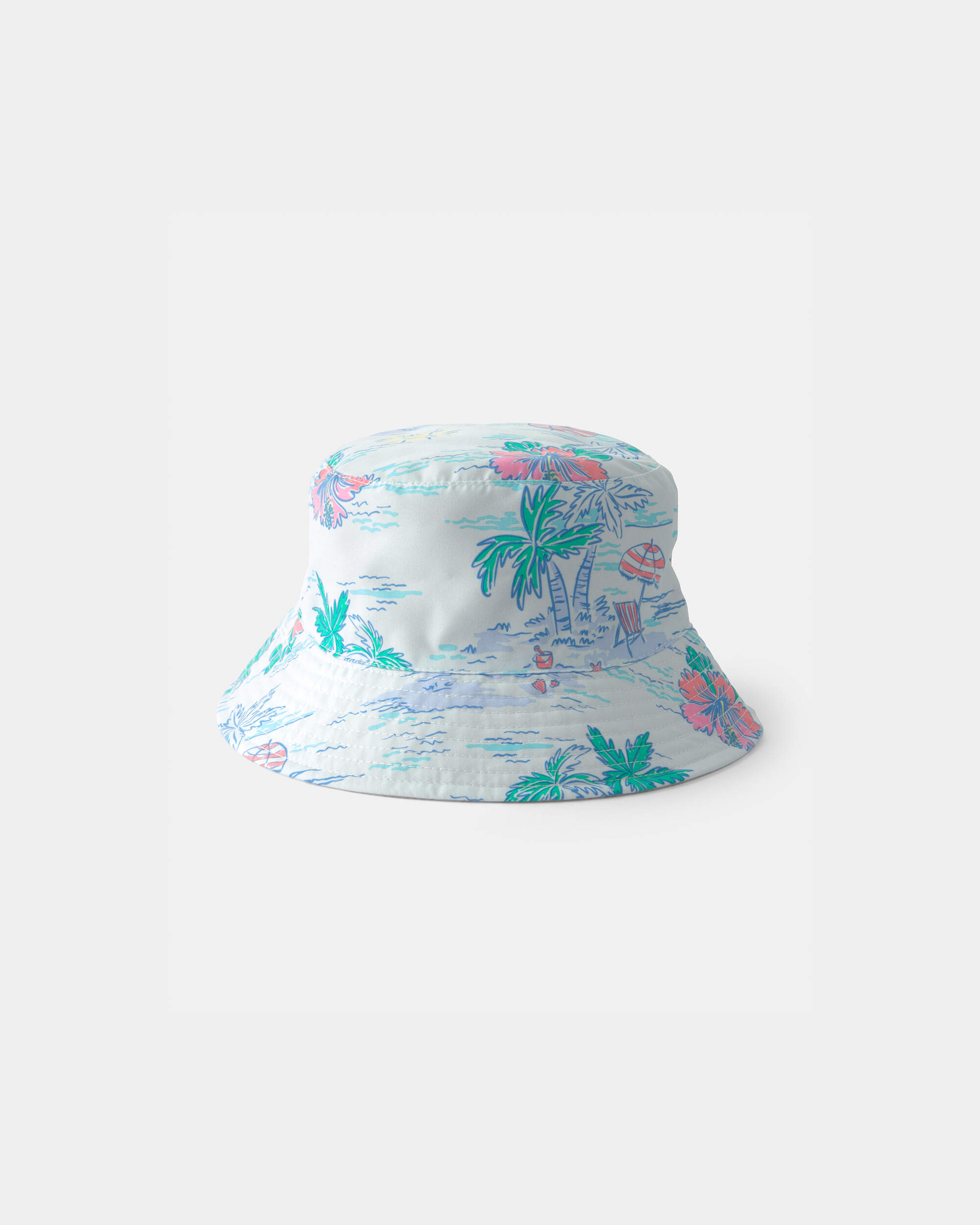 Baby Boy Tropical Print/Green Reversible Swim Hat