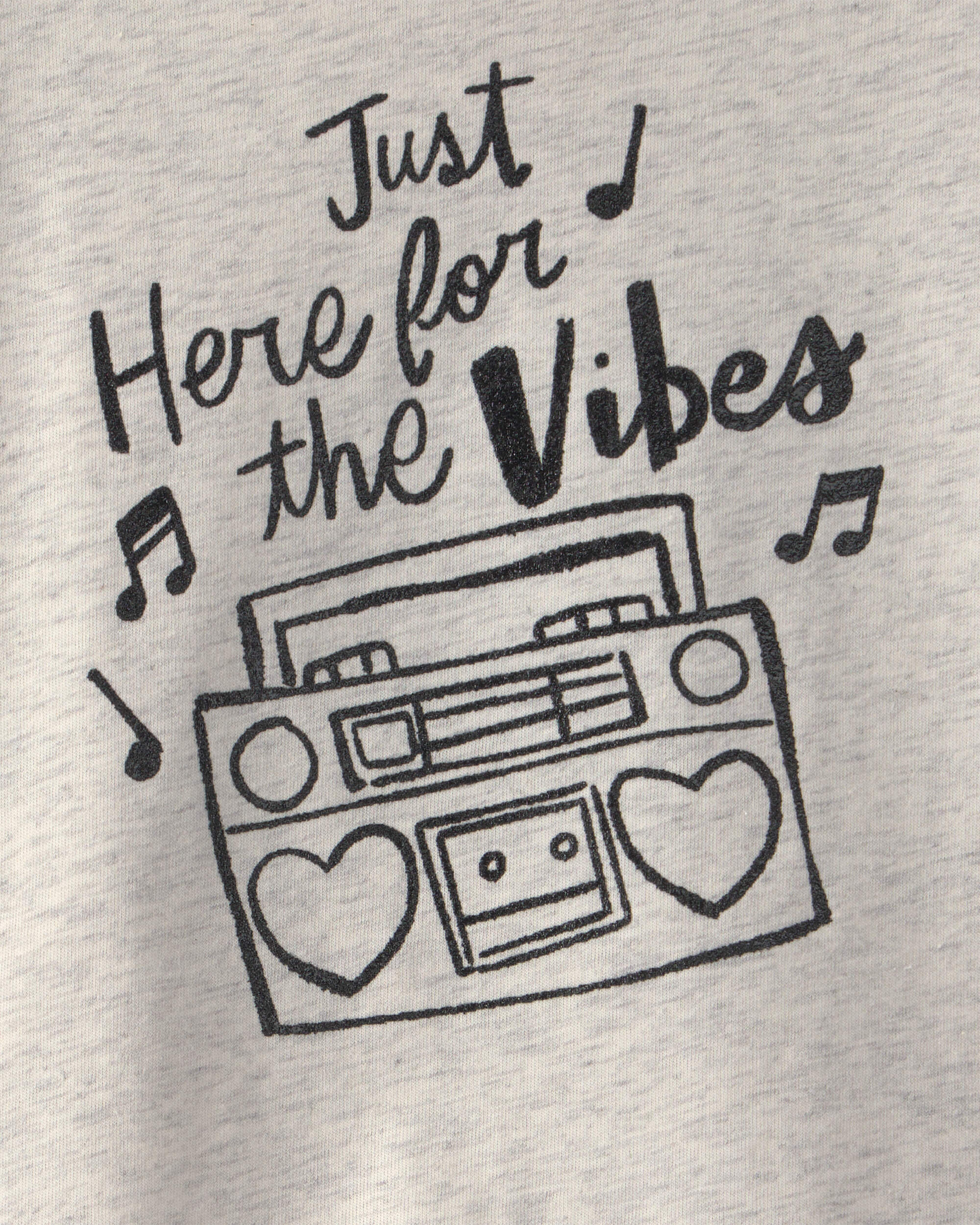 Toddler Girl 'Vibes' Music Graphic Tee - Grey