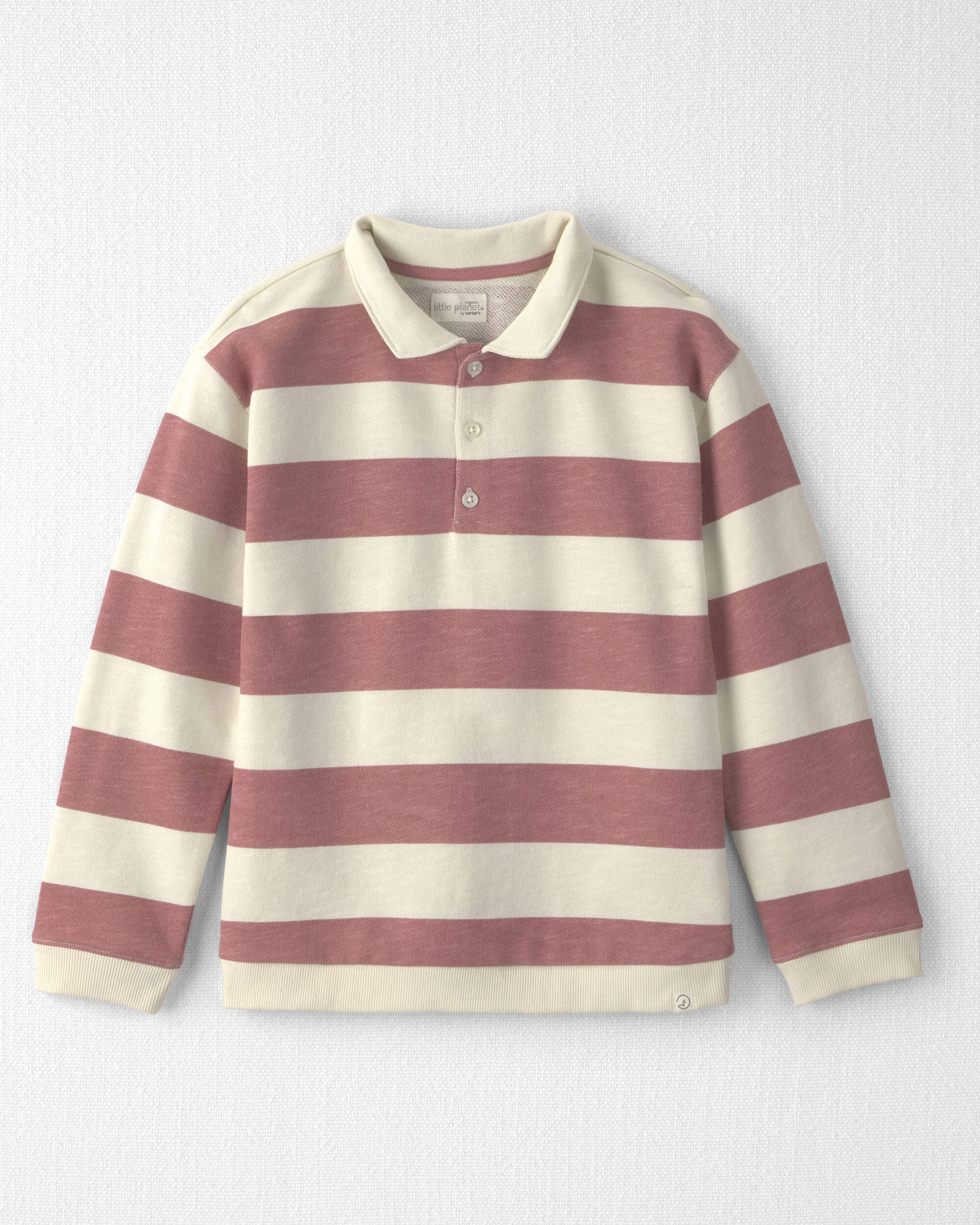 Girls Organic Cotton French Terry Rugby Polo