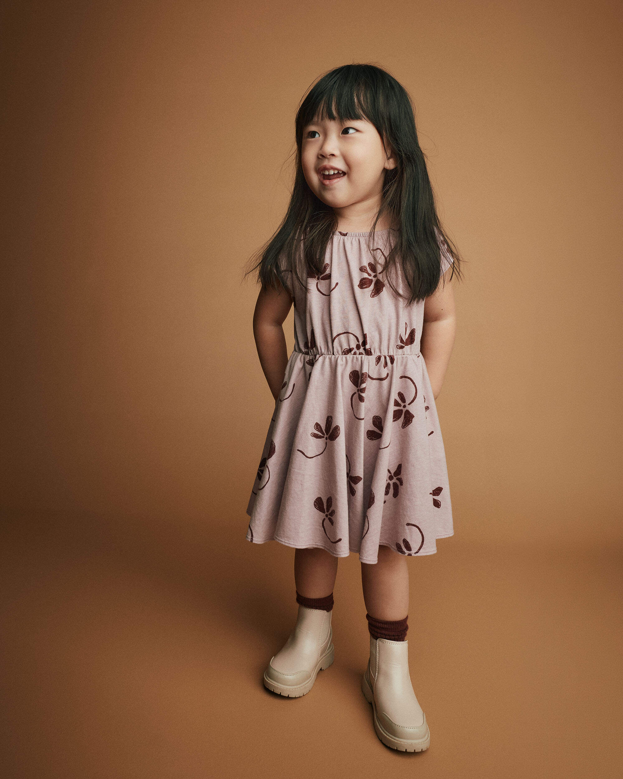 Toddler Girl Avenue Twirl™ Dress Floral Print - Mauve