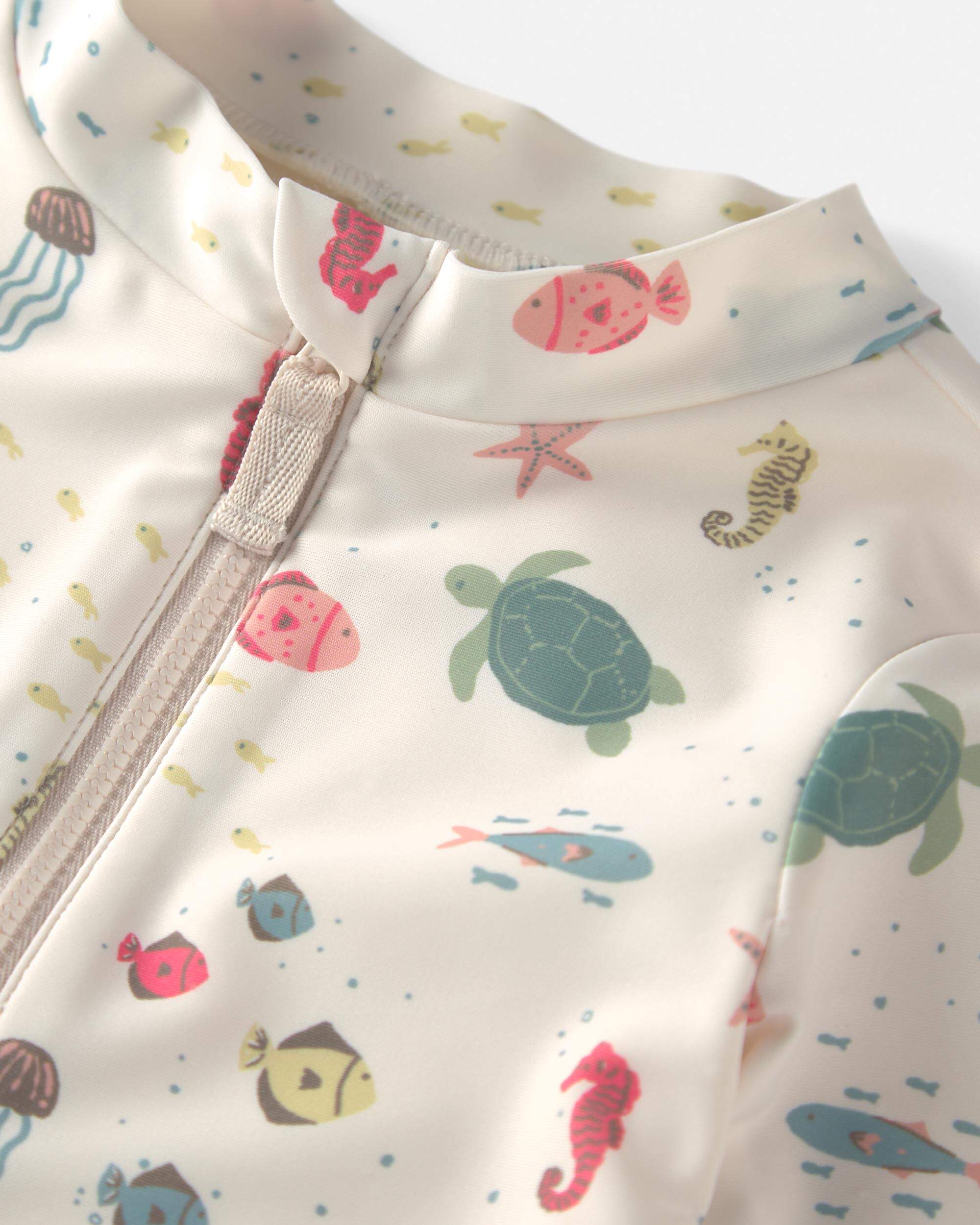 Baby Girl Recycled Rashguard Swimsuit Under the Sea