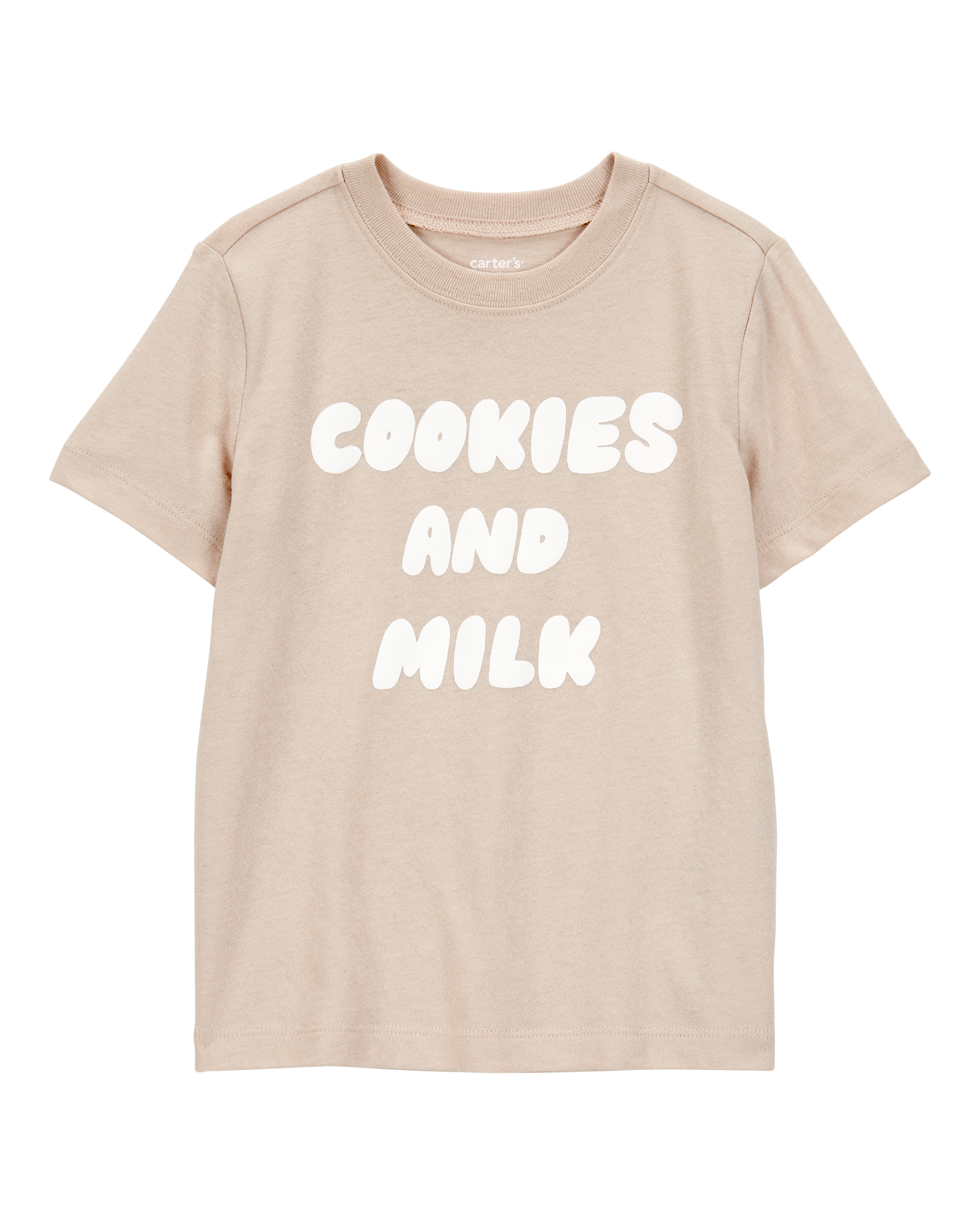 Toddler Cookies & Milk Short-Sleeve Graphic Tee - Khaki