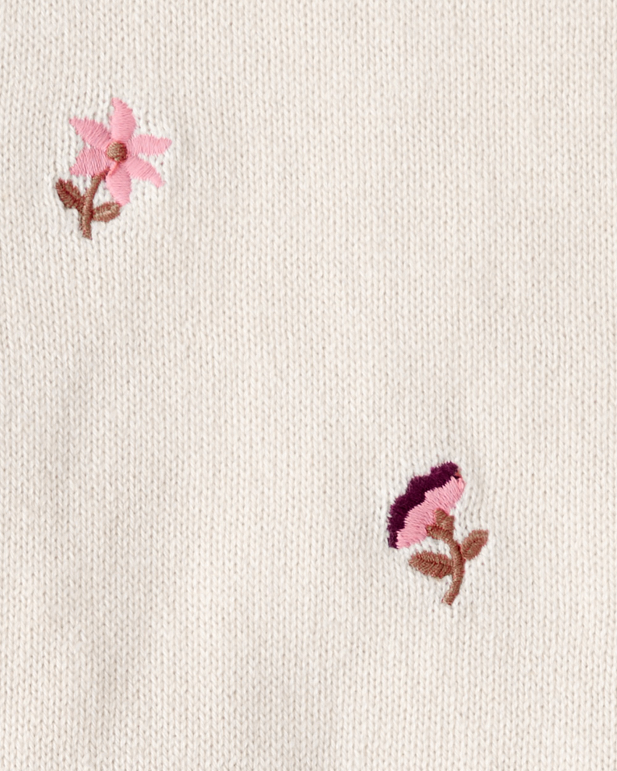 Baby Girl 2-Piece Floral Embroidered Short-Sleeve Top & Short Set - Cream