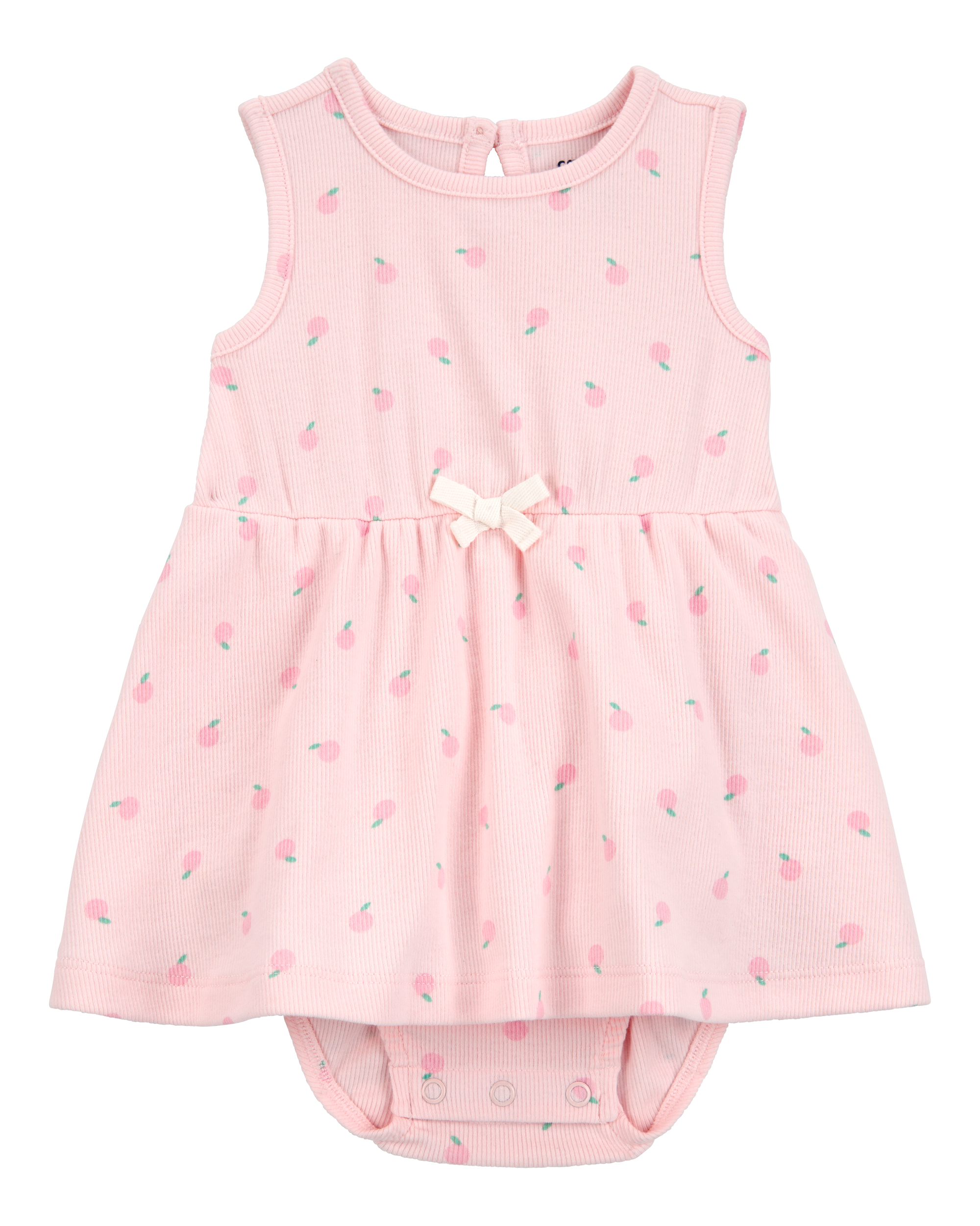 Baby Peach Print Sunsuit - Pink