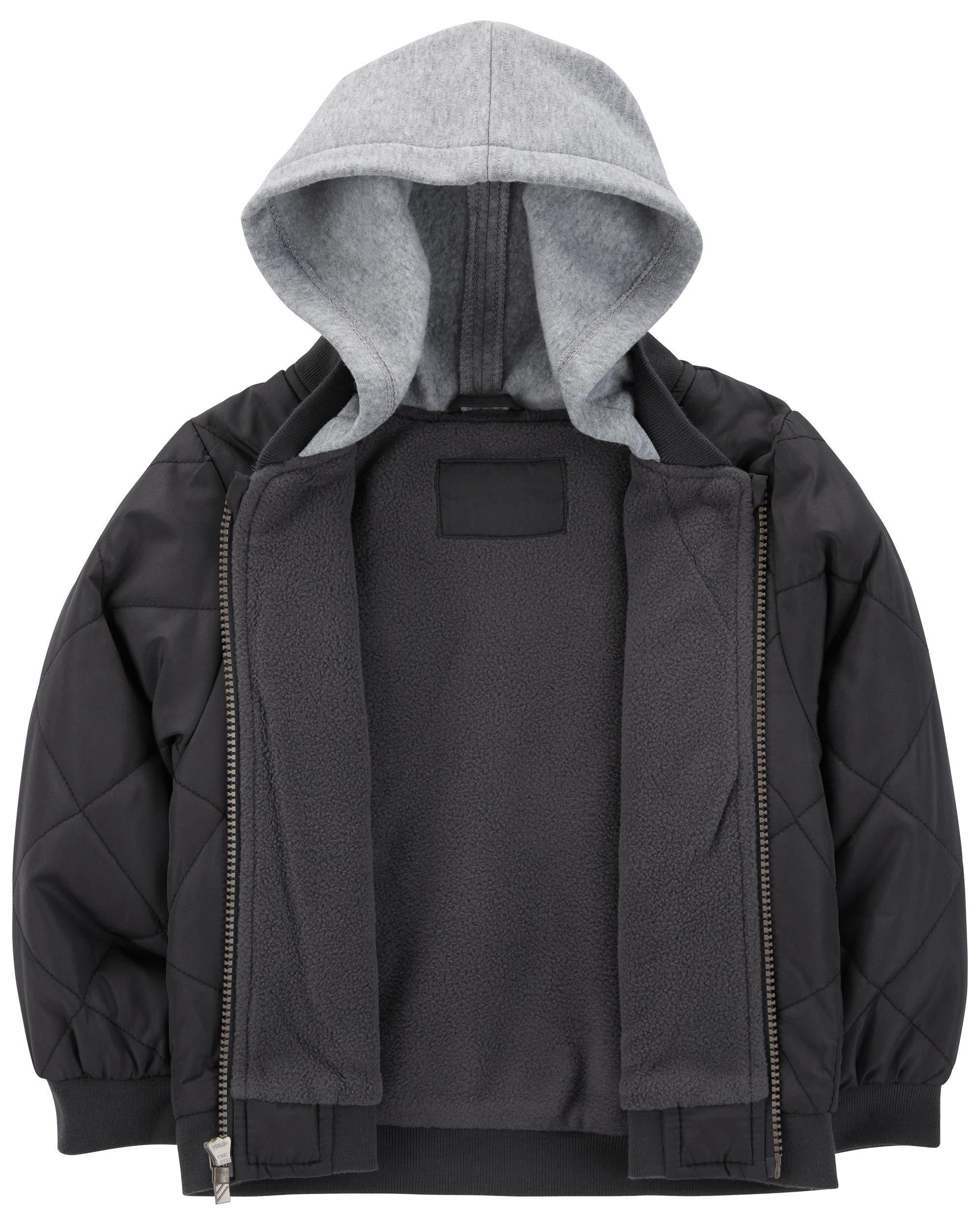 Grey Toddler Quilted Fleece Lined Jacket Carter s Oshkosh Canada