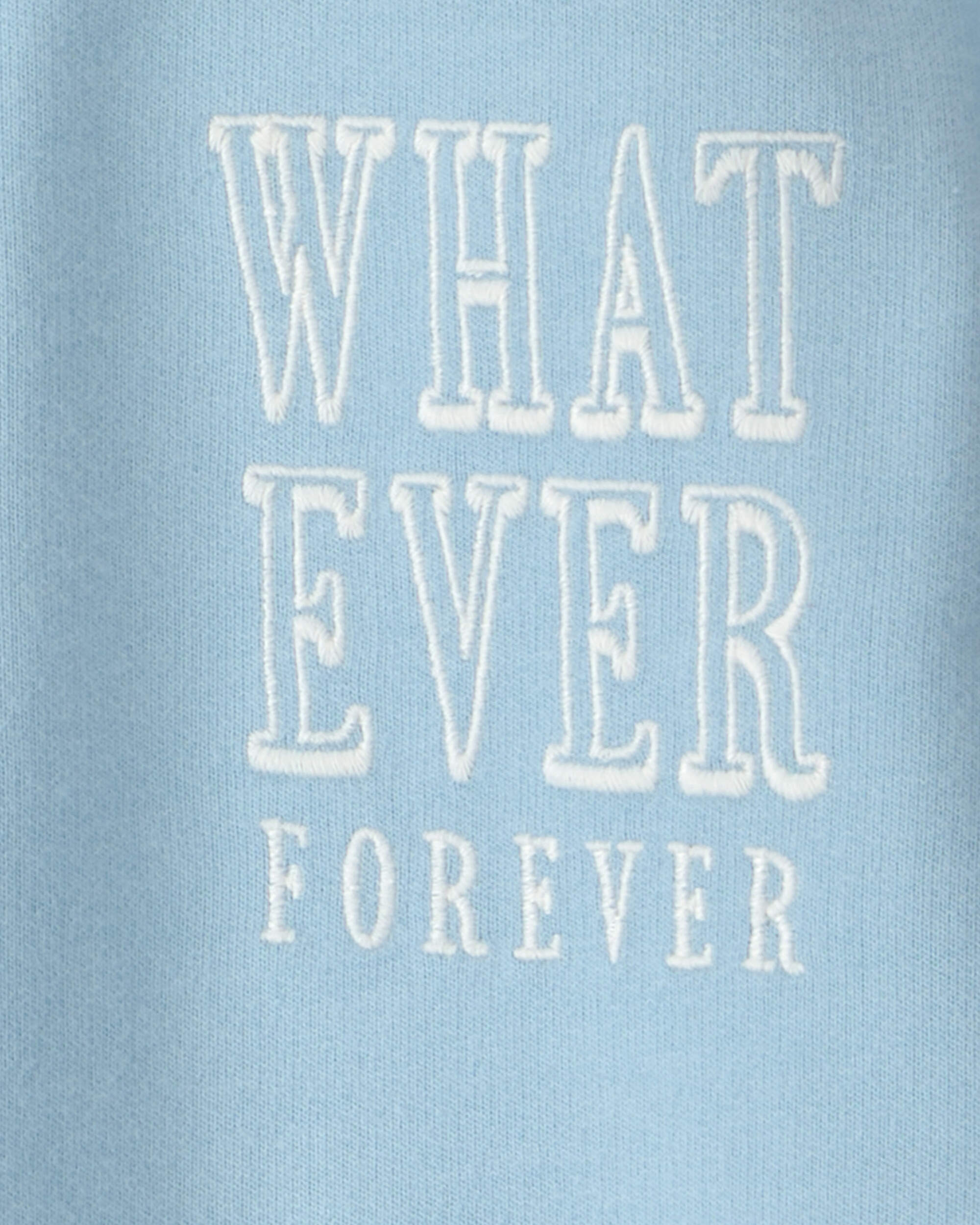 Girls 'Whatever Forever' French Terry Pullover Sweatshirt - Blue