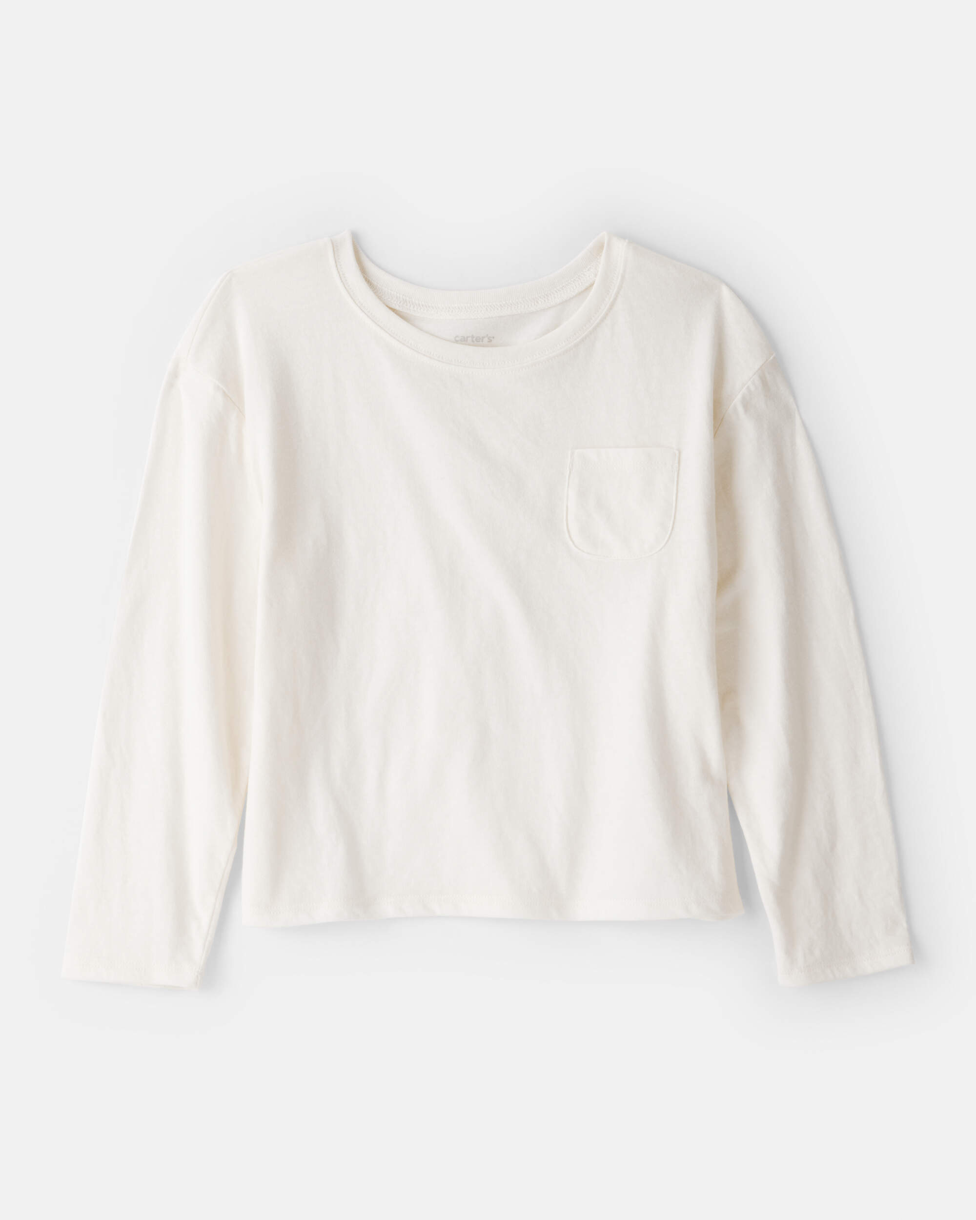 Girls Pocket Tee - Cream