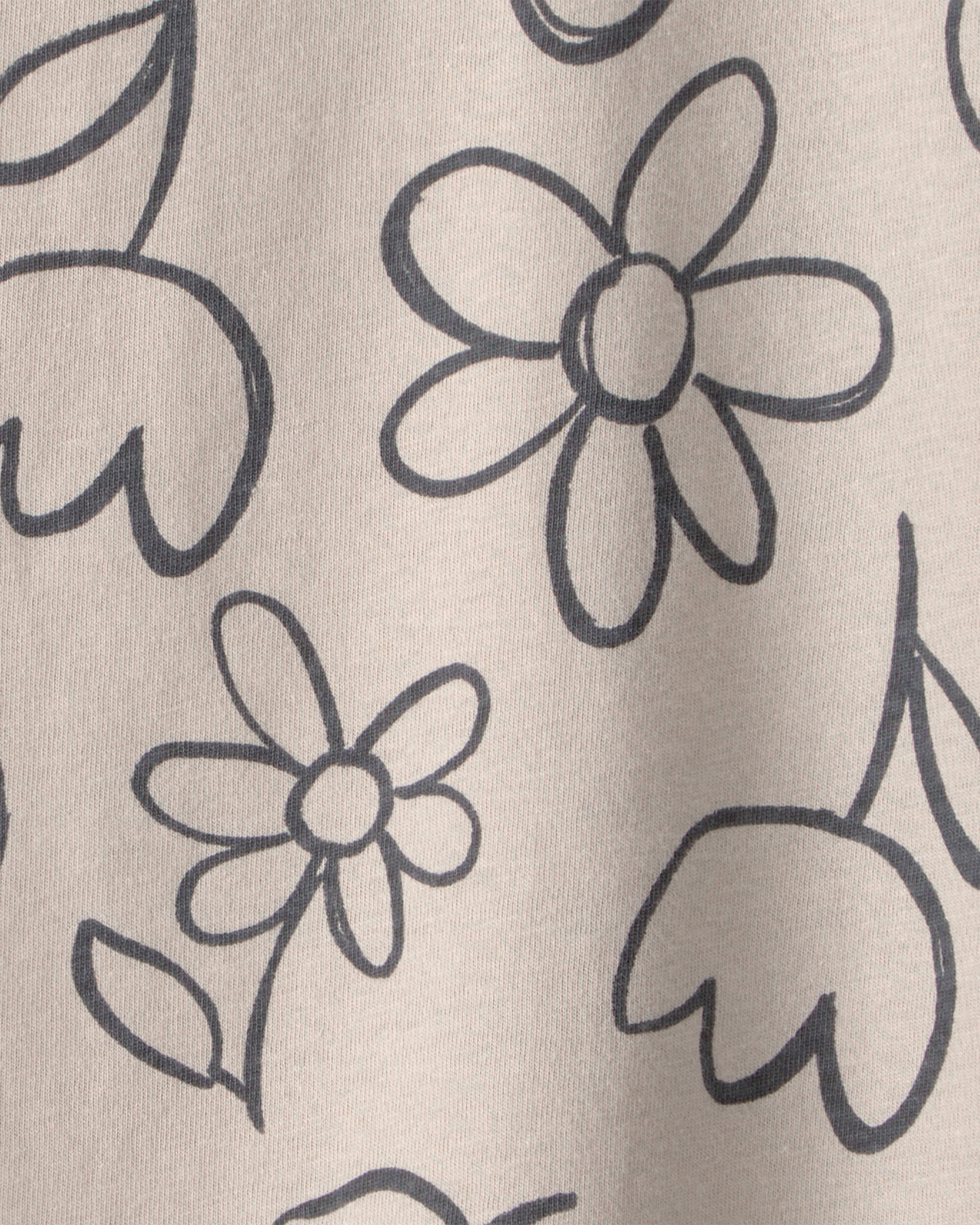 Baby Girl Ladybug Floral Top - Brown