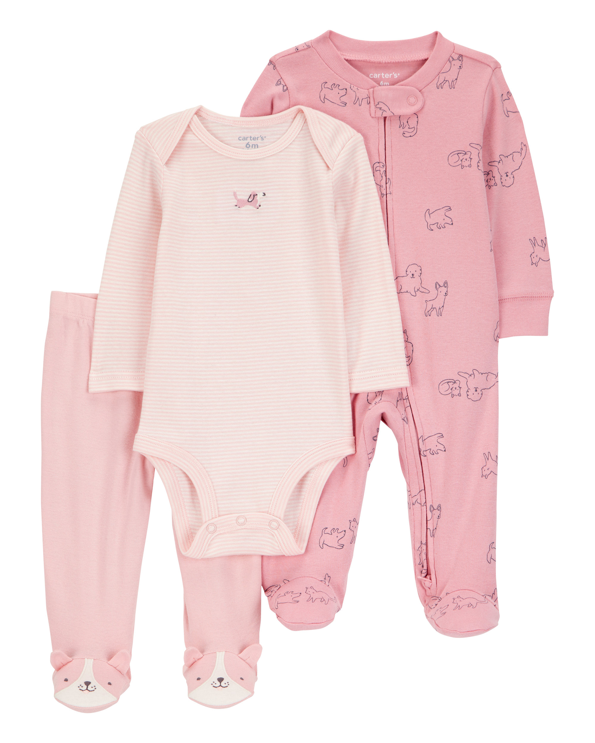Baby Girl 3-Piece Puppy Multi-Piece Set