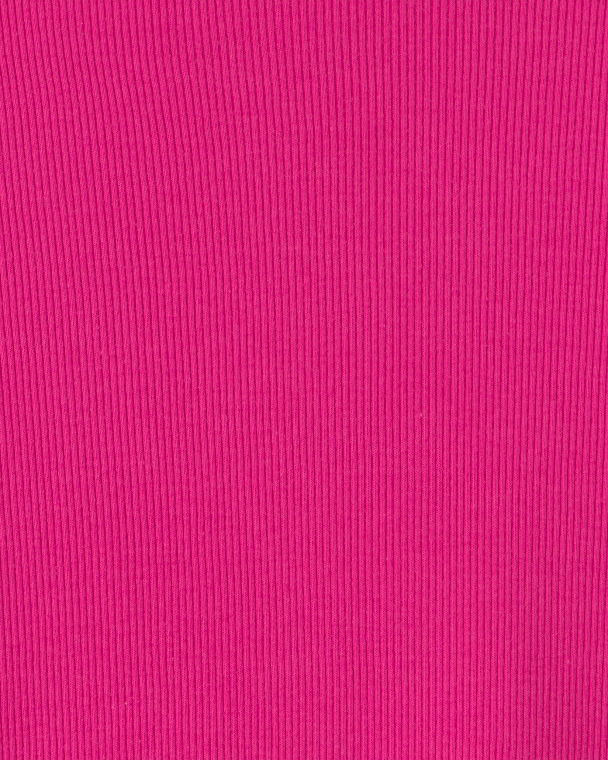 Girls Long-Sleeve Ribbed Top - Pink