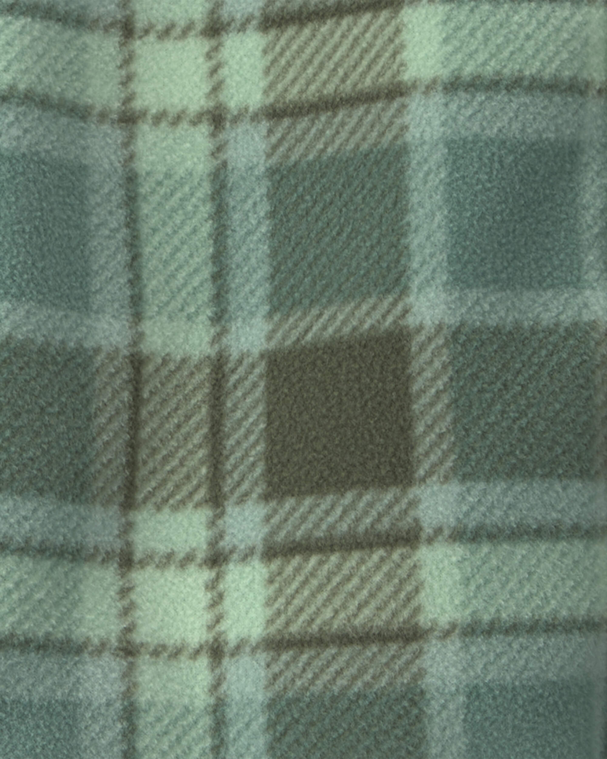 Baby Boy 2-Piece Plaid Fleece Jacket & Pant Set - Green