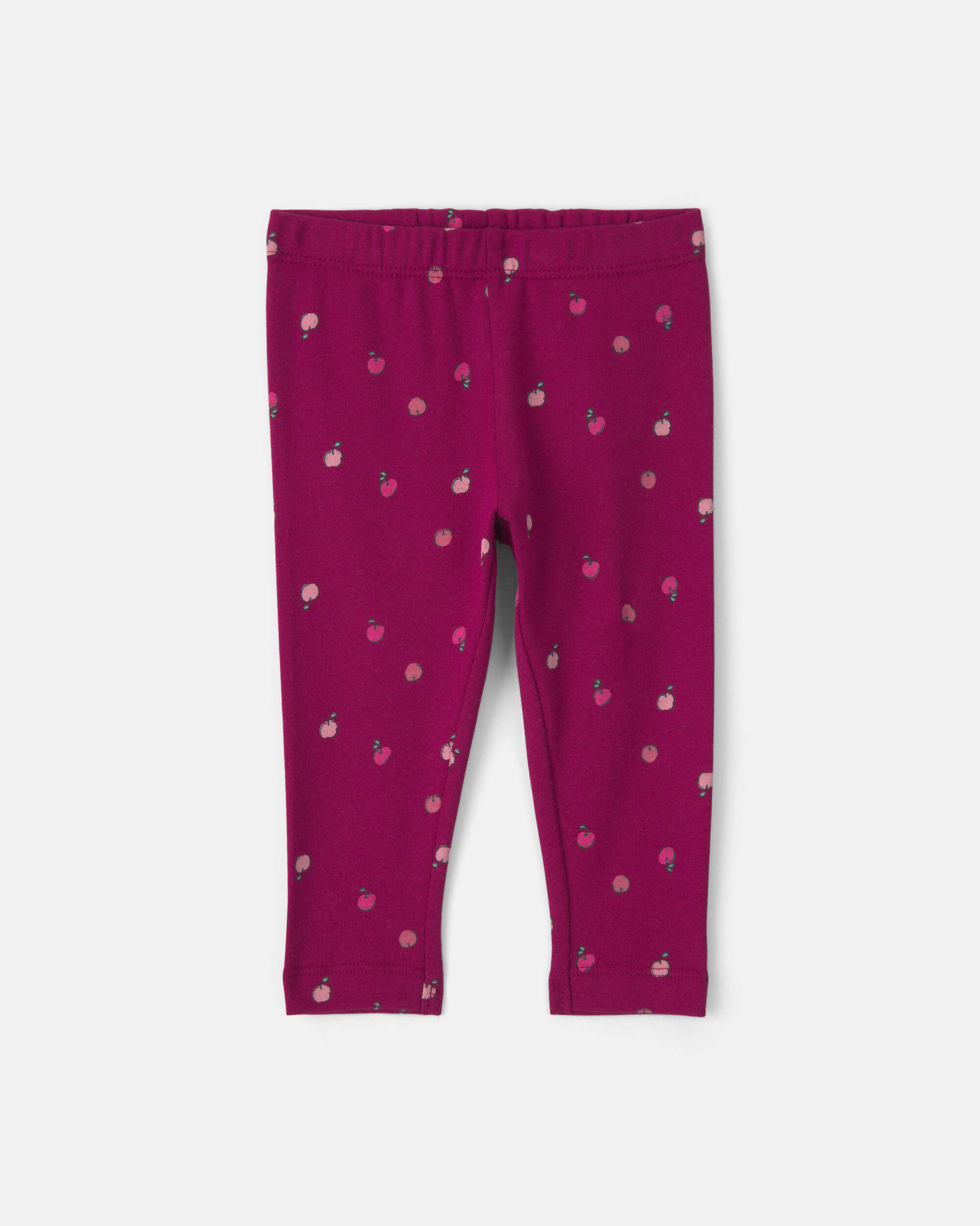 Baby Girl 3-Piece Apple Long-Sleeve Bodysuit & Pant Set - Burgundy/Pink