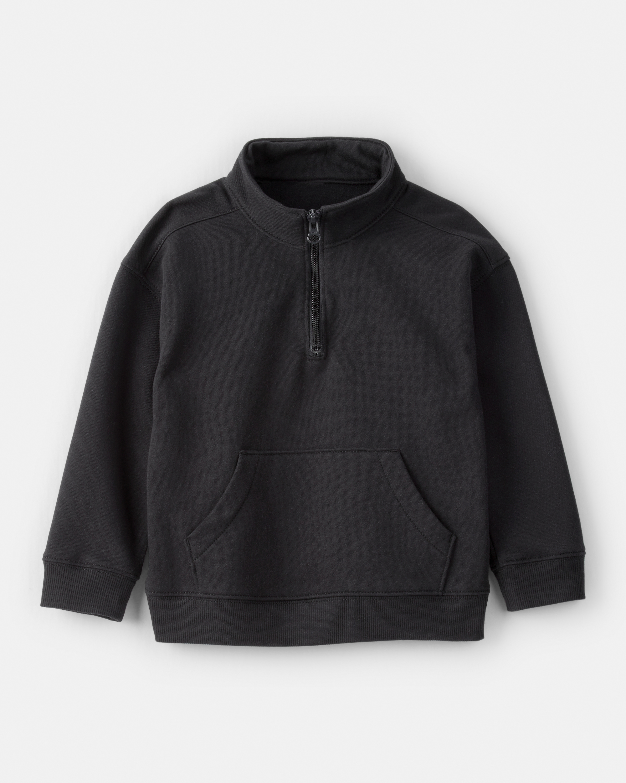 Toddler Boy Solid Fleece Quarter Zip Sweatshirt - Black