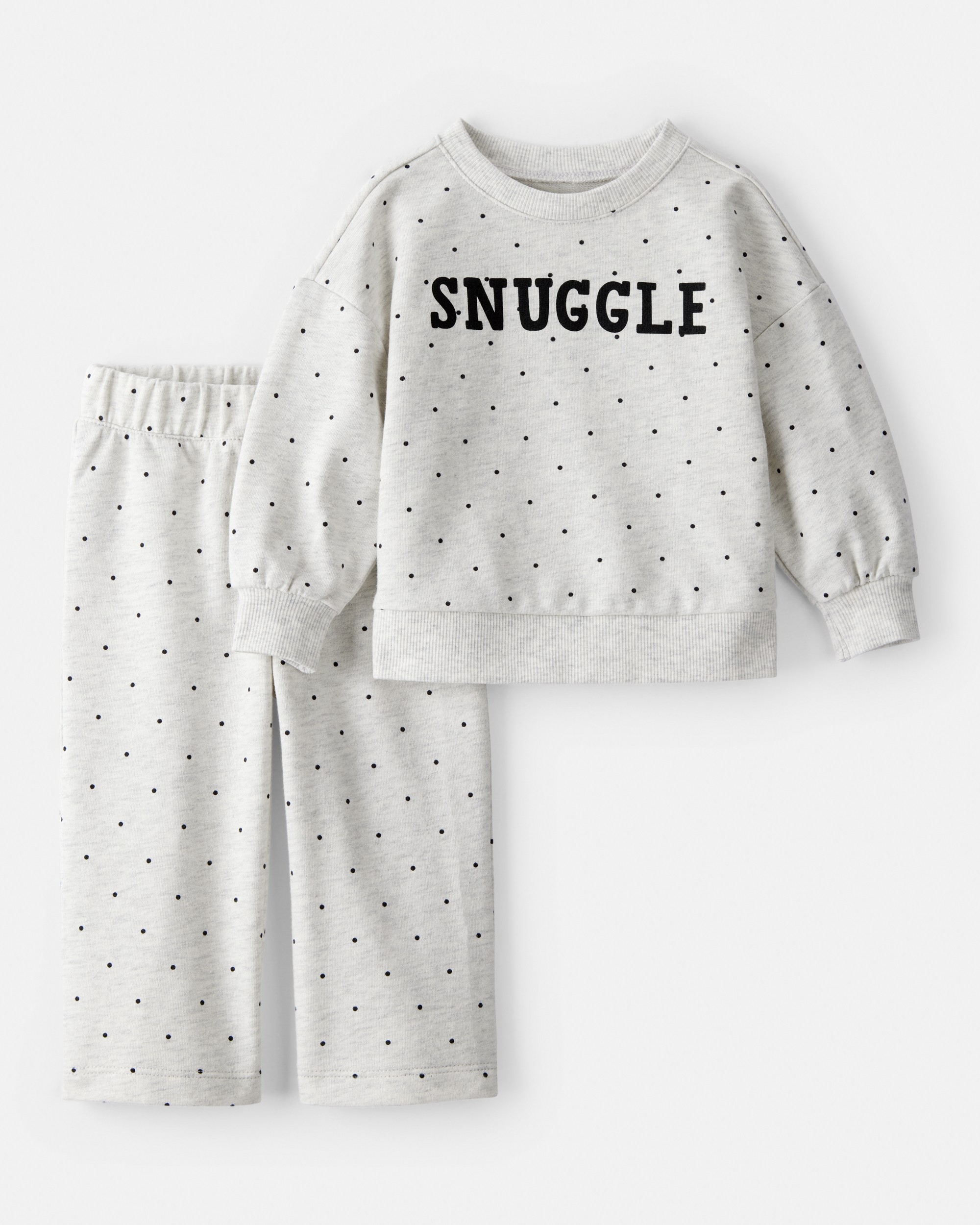 Baby Girl DayDream Fleece Snuggle Pullover & Pant Set - Grey