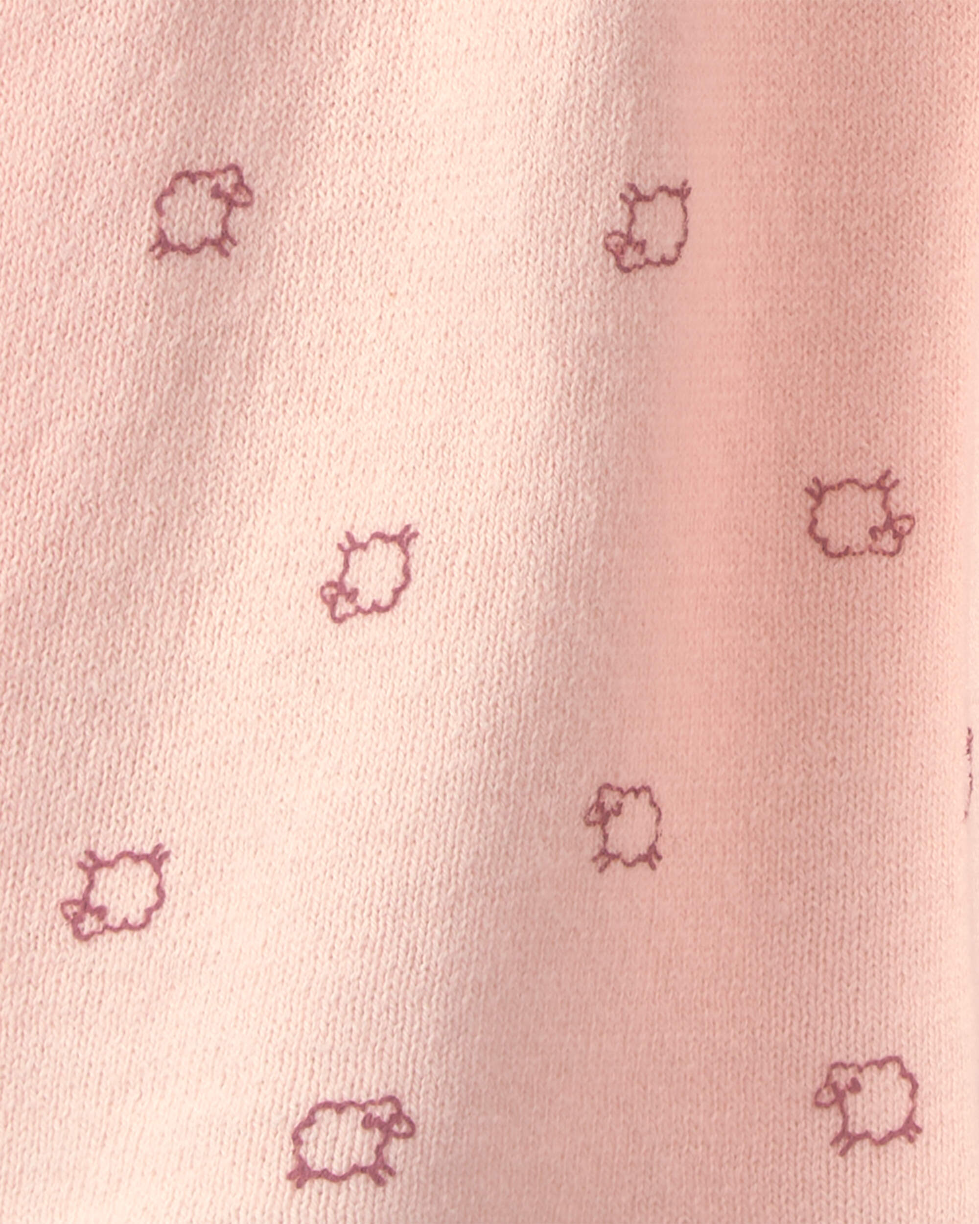 Baby Girl 2-Piece Sheep Long-Sleeve Dress Set - Pink/Cream