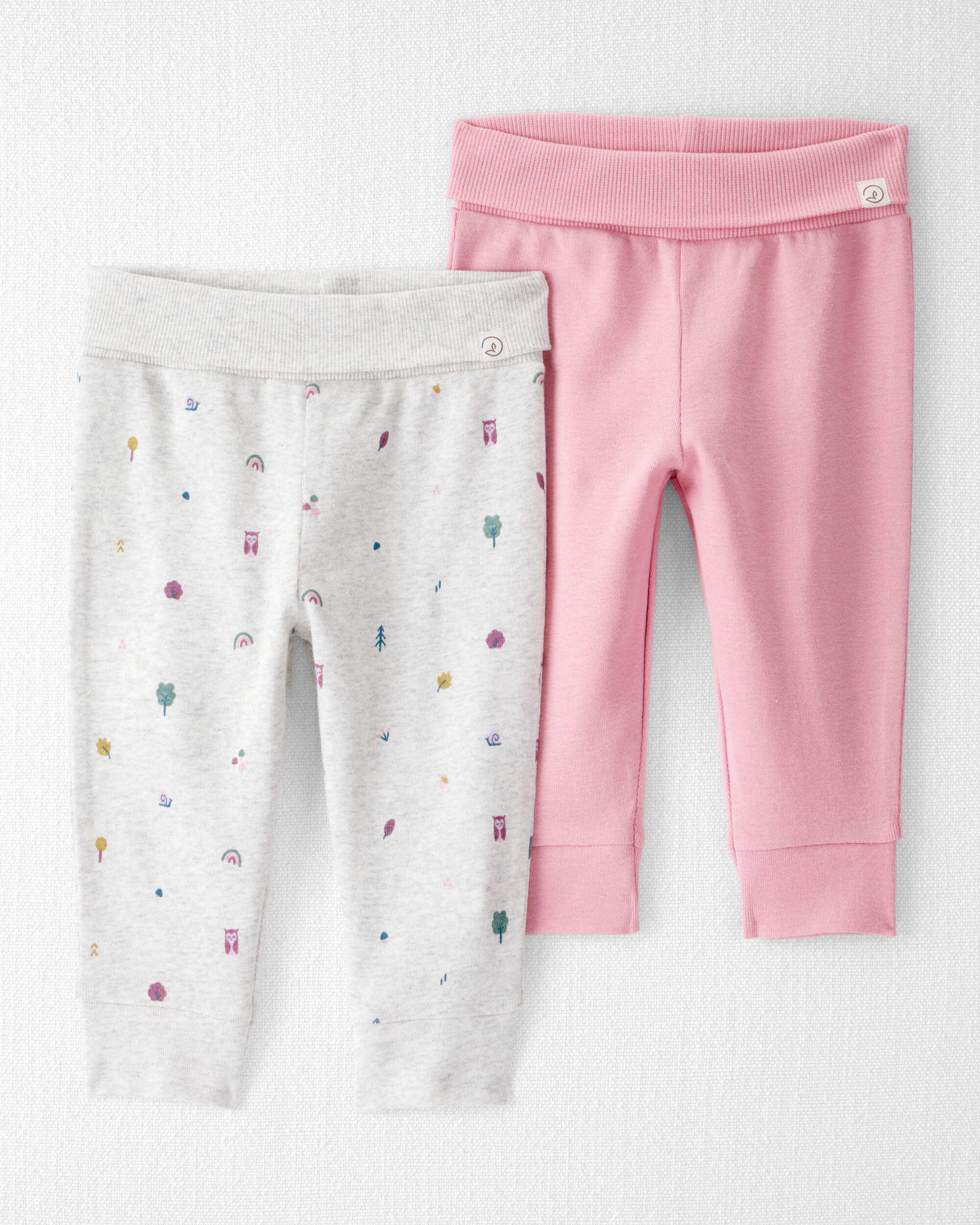 Baby Girl 2-Pack Organic Growth-With-Me Joggers
