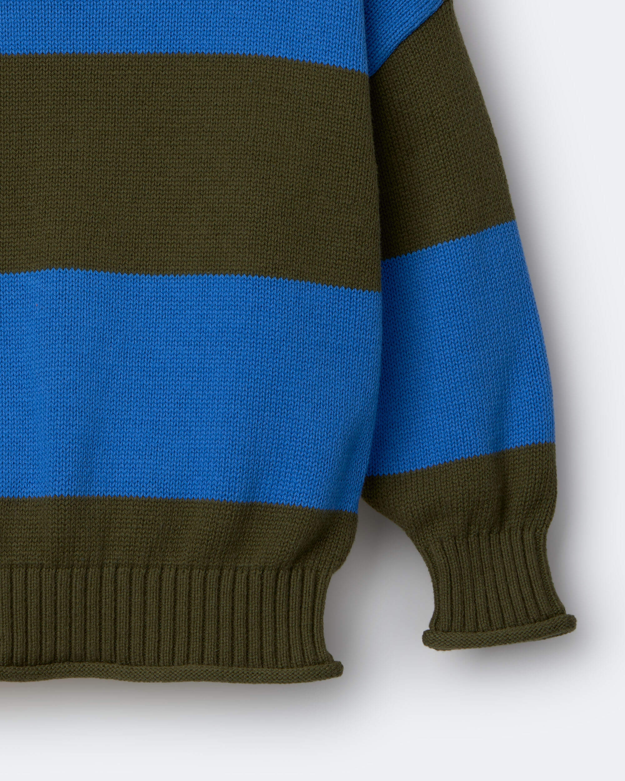 Toddler Mock Neck Sweater Stripes - Olive/Blue