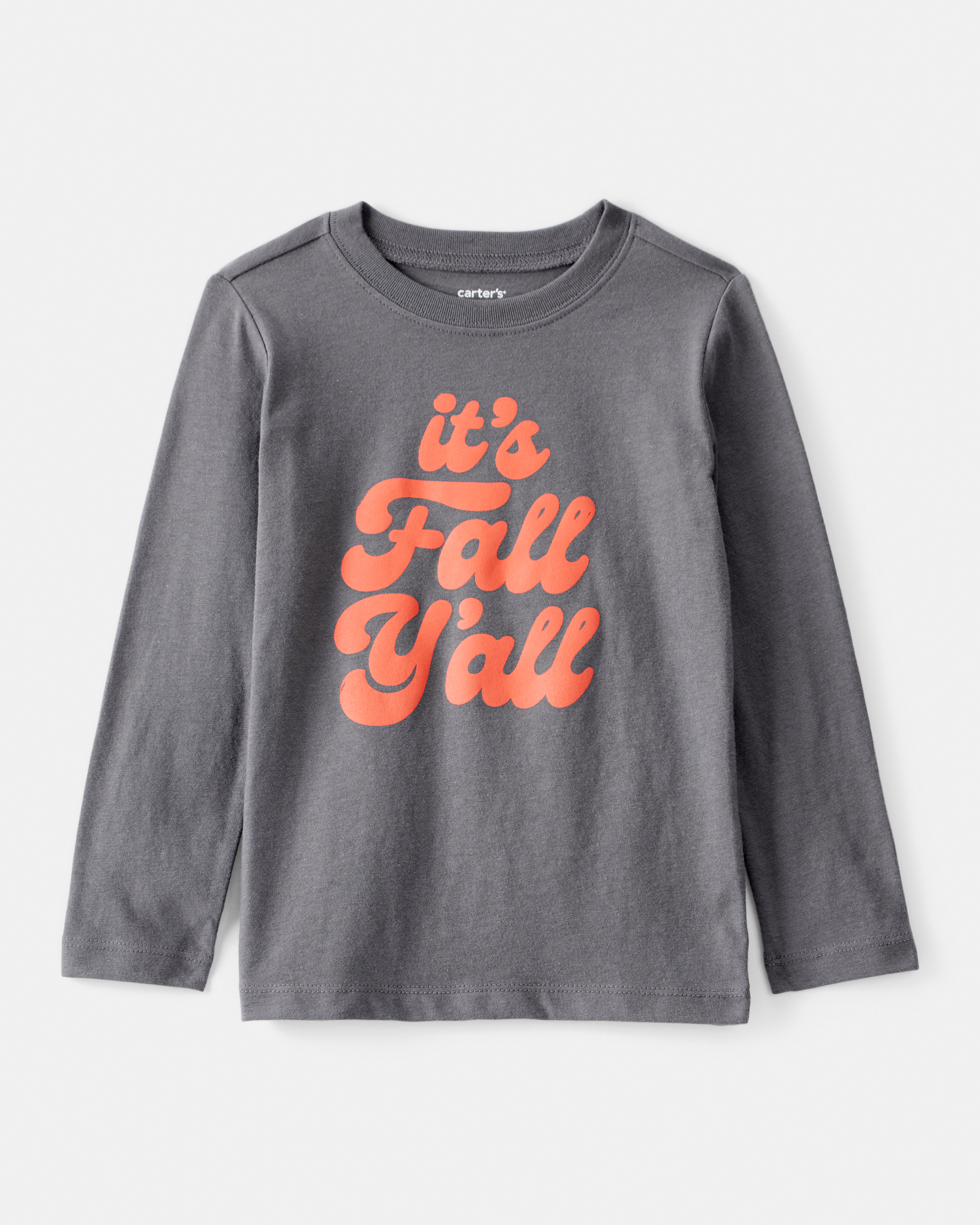 Toddler Boy Its Fall Yall Long-Sleeve Graphic Tee - Grey