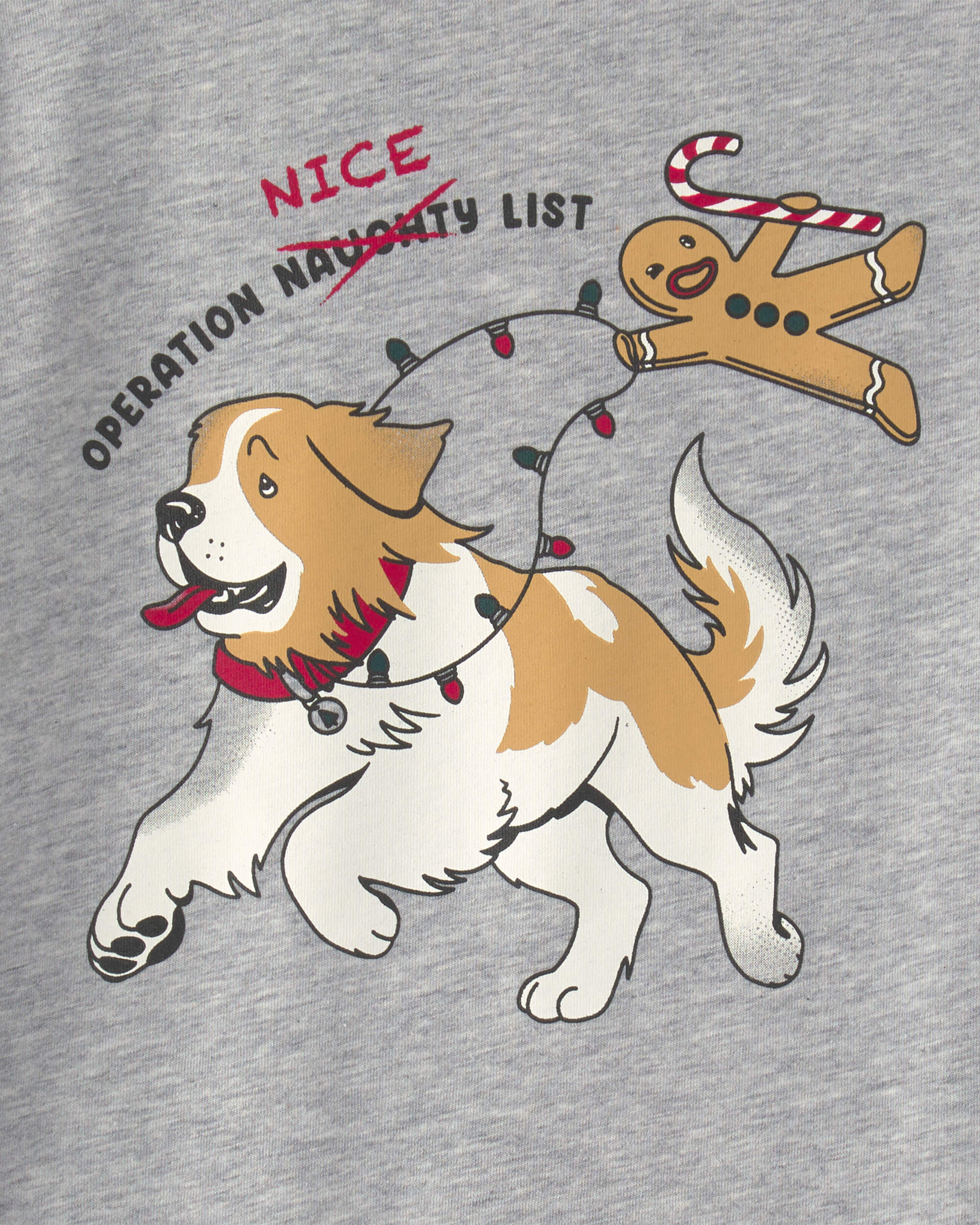 Boys Christmas Dog Long-Sleeve Graphic T-Shirt - Grey