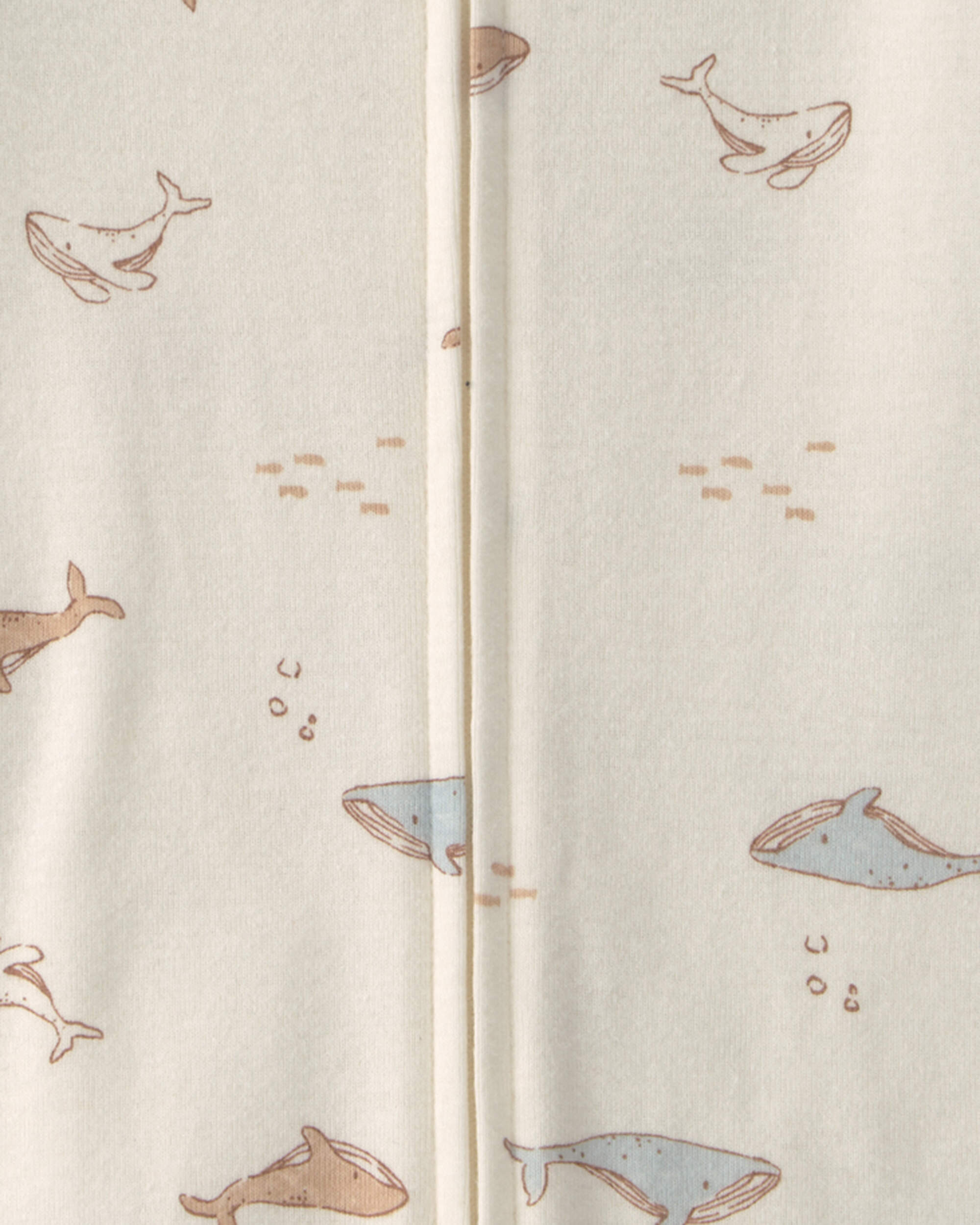 Toddler Whale 100% Cotton 1-Piece Pyjama - Ivory