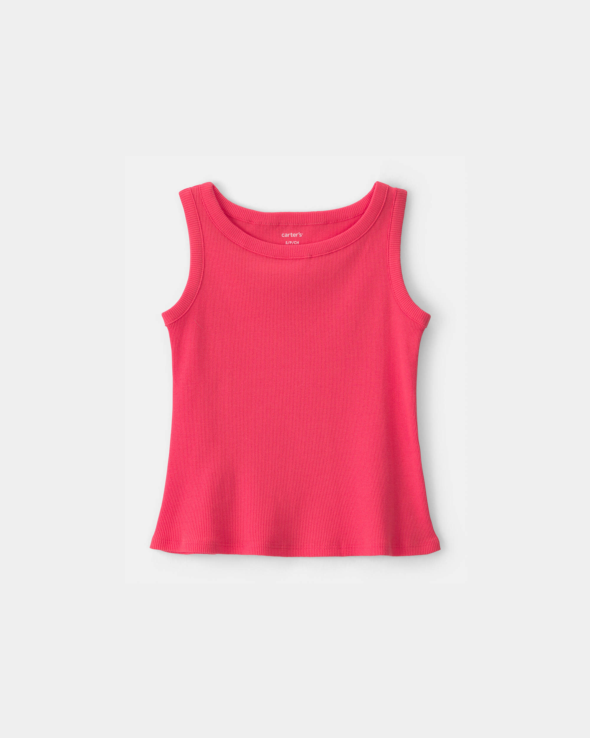 Girls Rib Tank Top - Orange