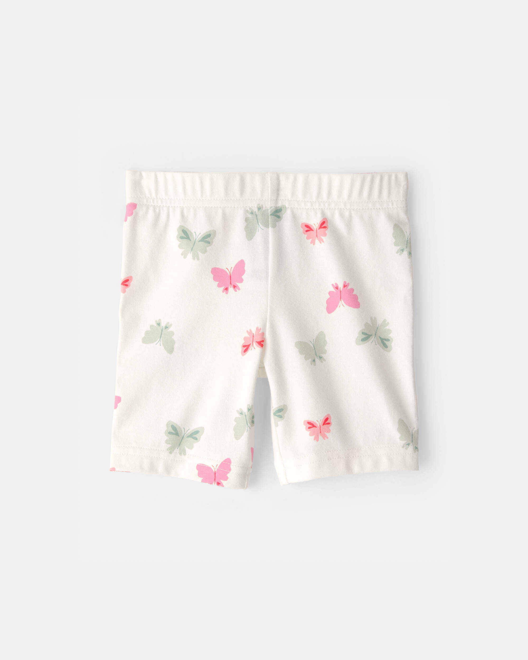 Toddler Girl Butterfly Bike Shorts - Ivory