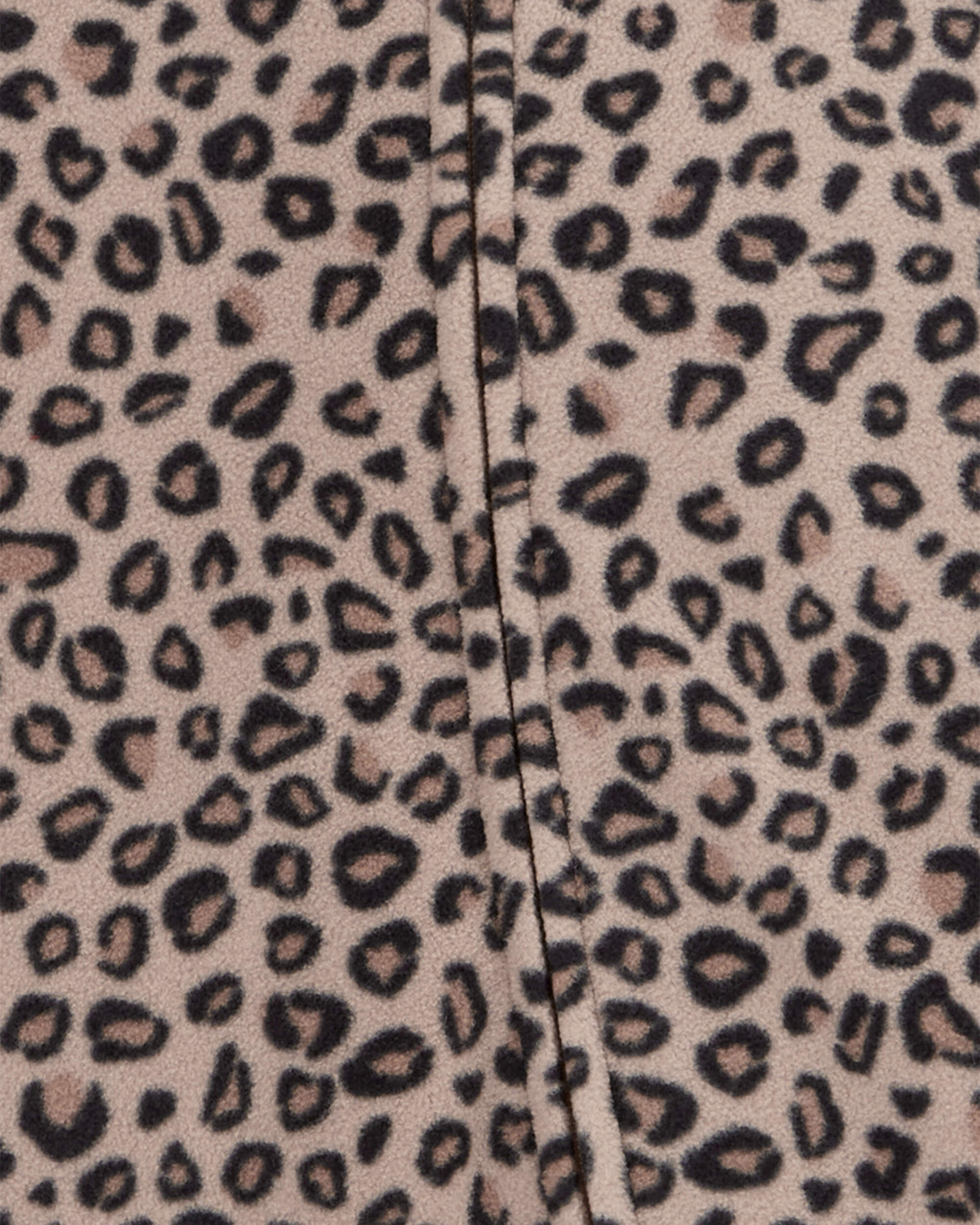 Baby Girl Leopard Print Loose Fit Long-Sleeve 2-Way Zip Sleeper - Brown