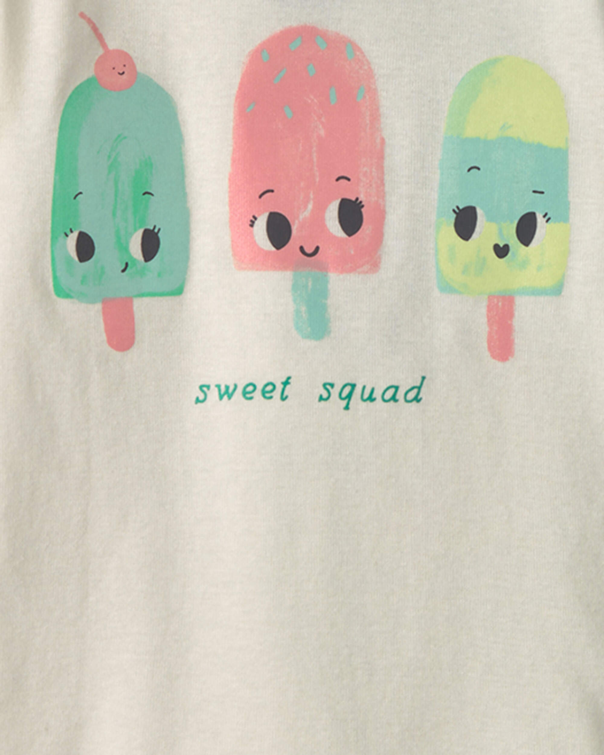 Toddler Girl Sweet Squad' Popsicle 100% Cotton 4-Piece Pyjama Set - Blue/Green