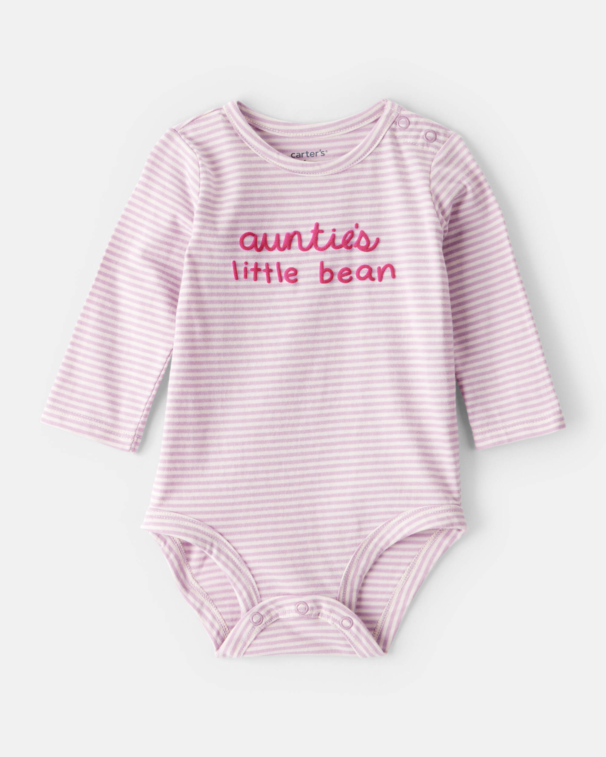Baby Girl Little Bean Long-Sleeve Graphic Bodysuit - Pink