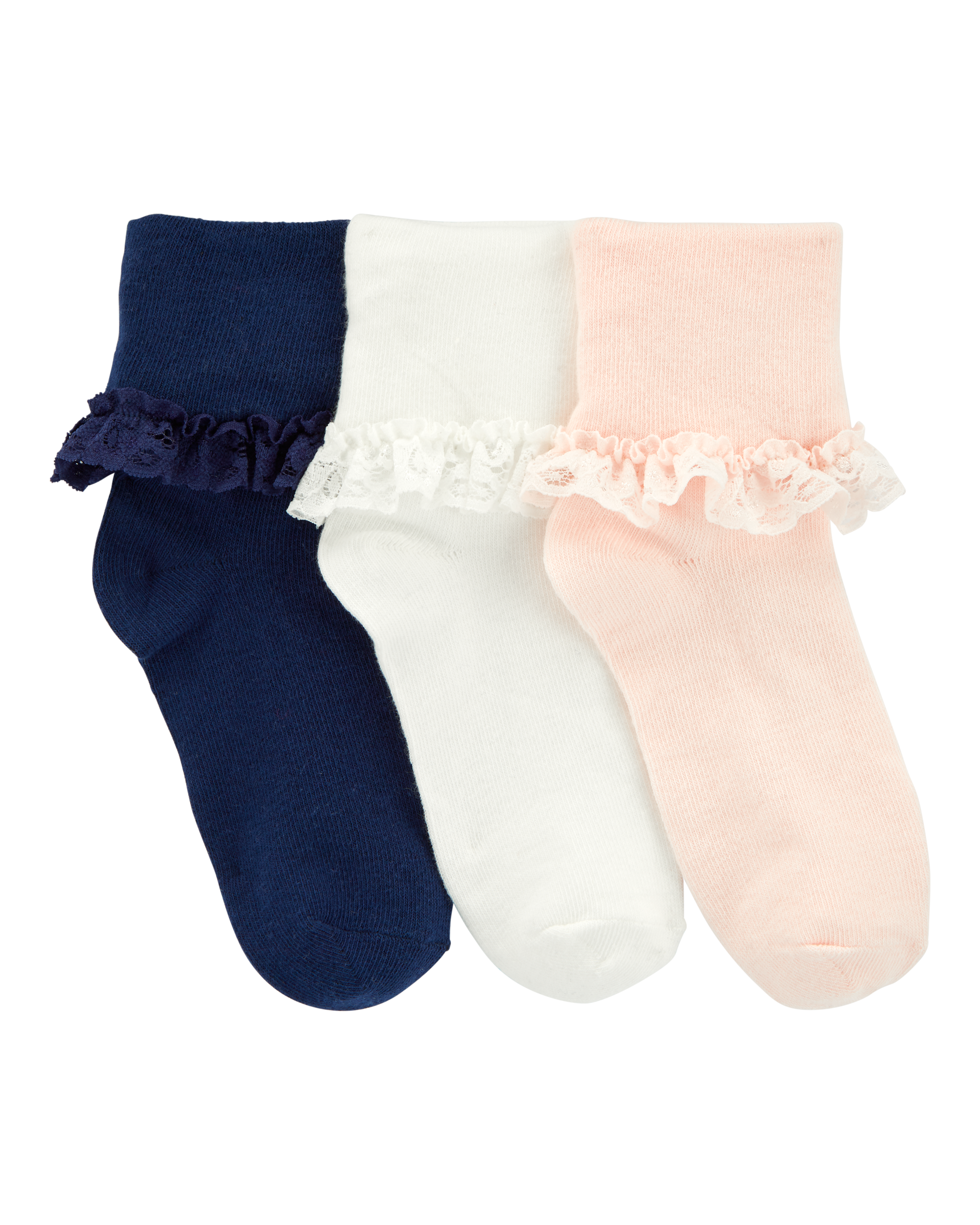 Kid 3-Pack Lace Cuff Socks