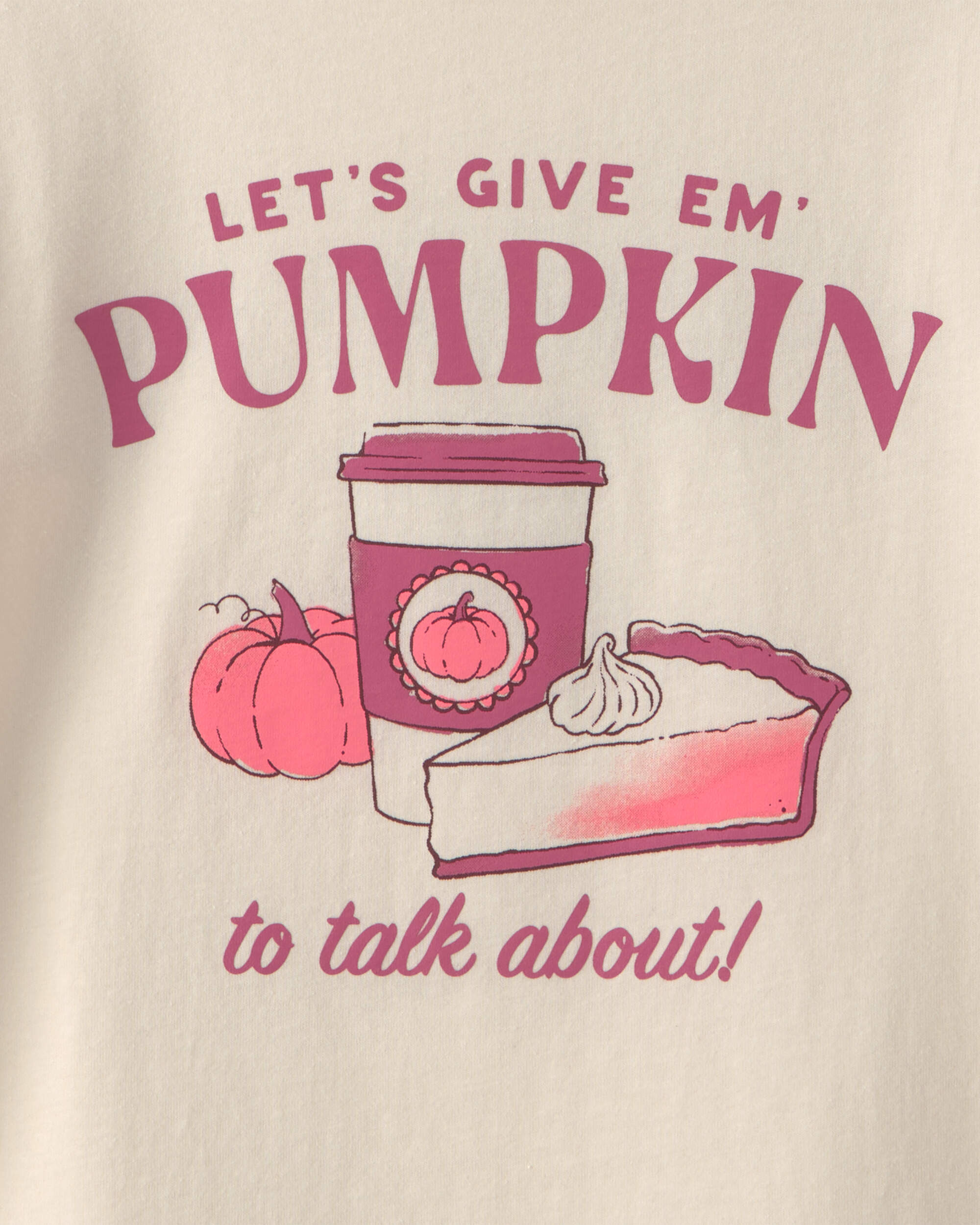Girls Pumpkin Long-Sleeve Graphic Tee - Cream