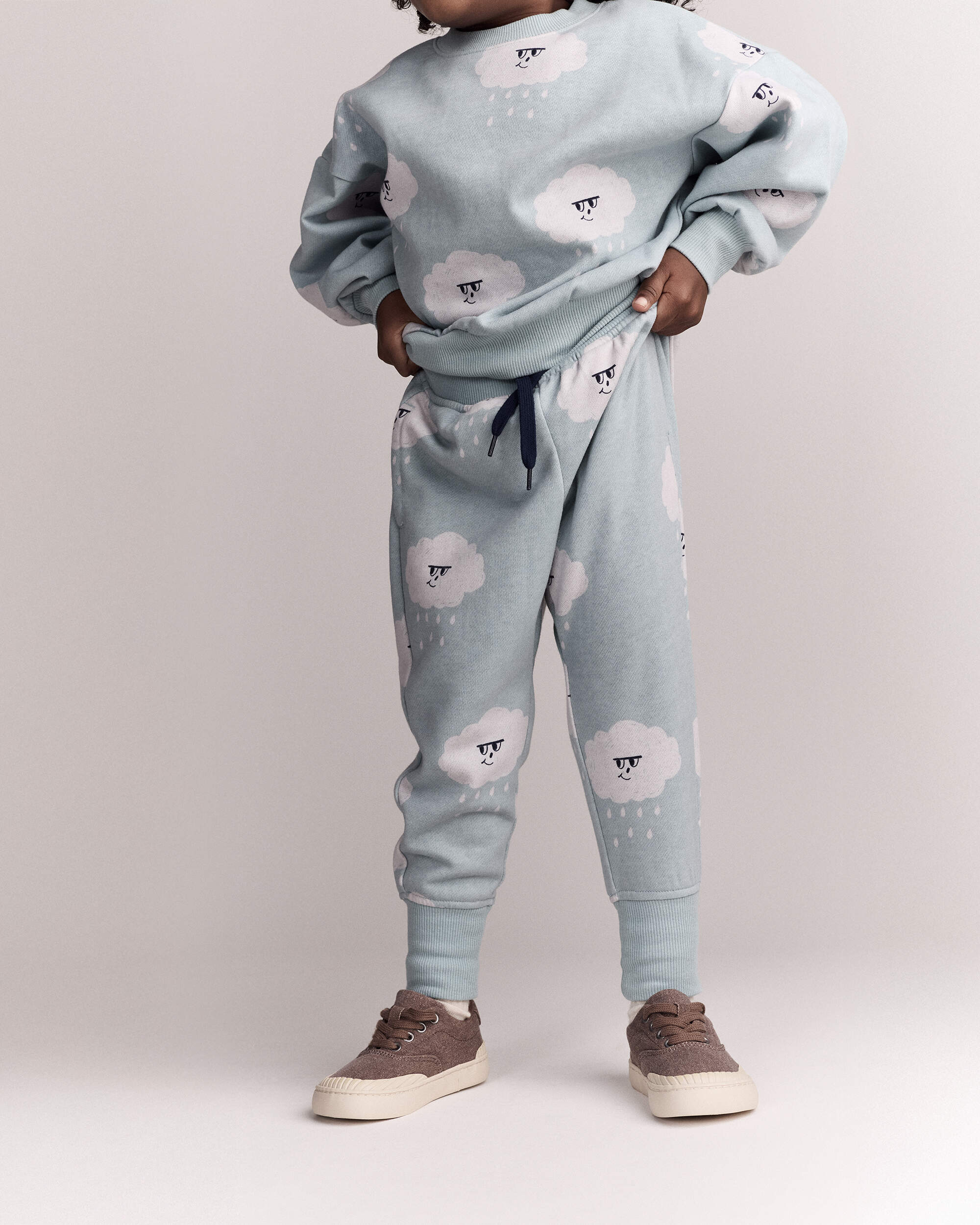 Toddler City Park™ Jogger Pant Rain Cloud Print - Pale Blue