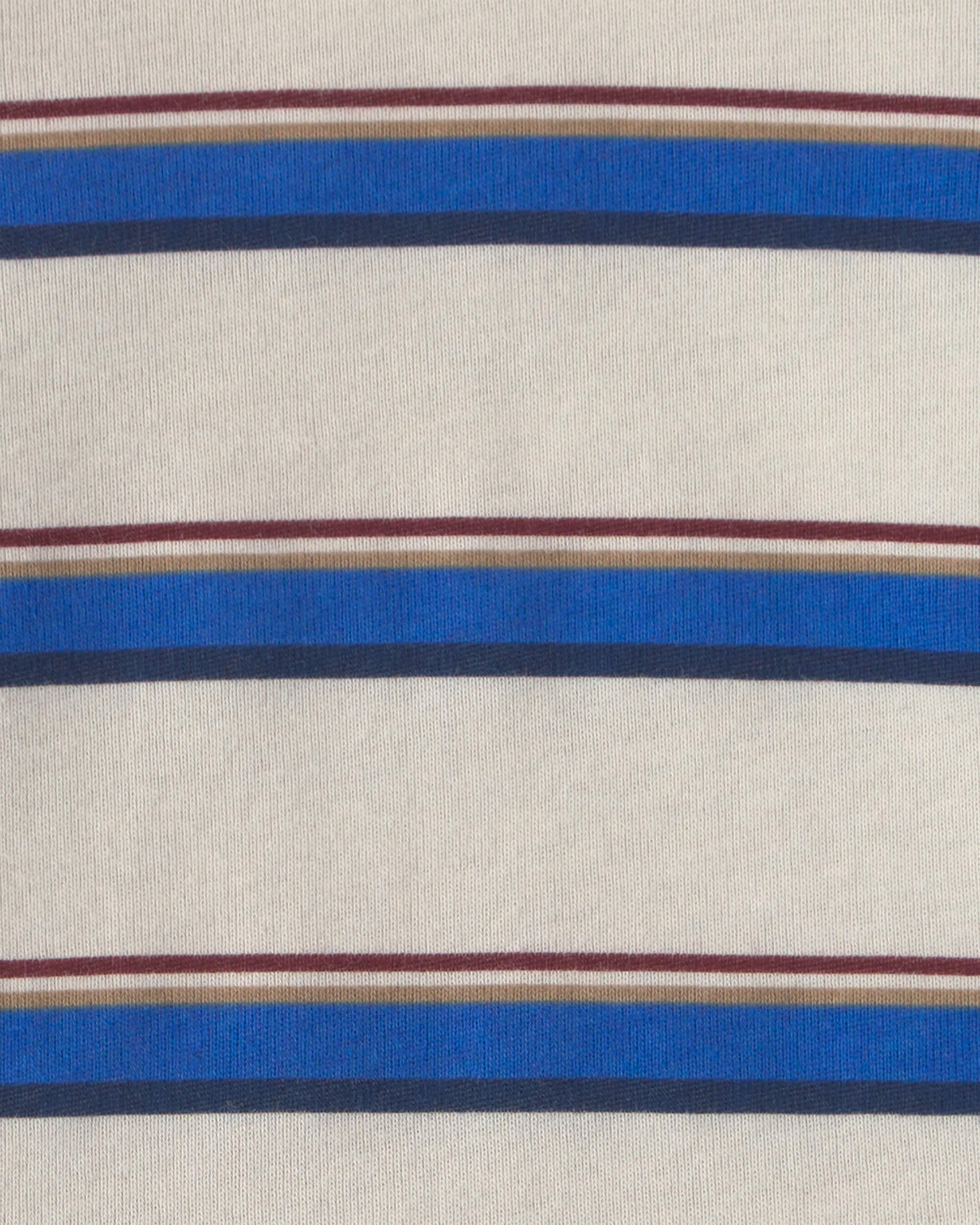 Baby Boy 2-Piece Striped French Terry Long-Sleeve Overall Set - Indigo/Cream