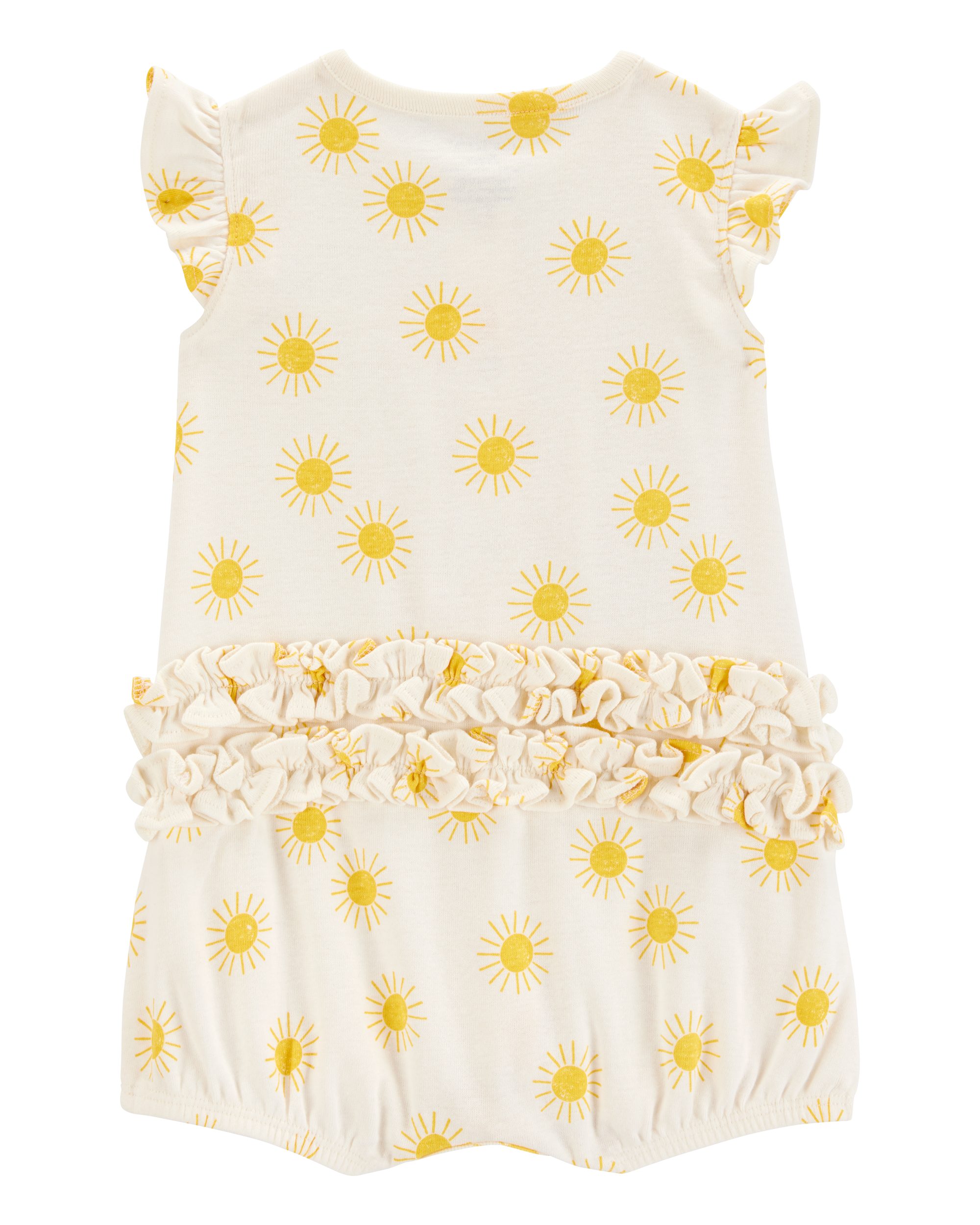 Baby Girl Sun Cotton Short-Sleeve Romper - Cream