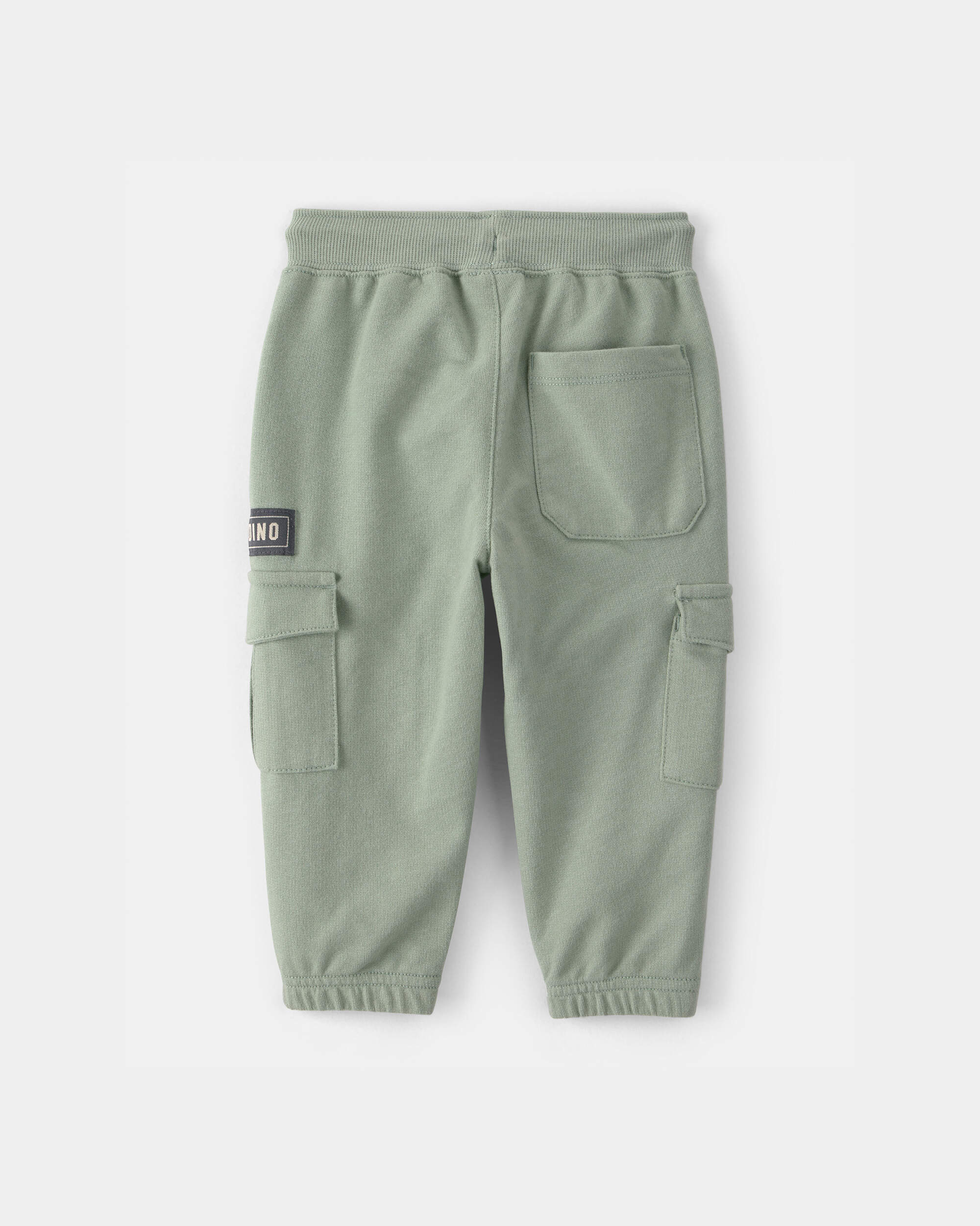 Baby Boy 'Camp Dino' French Terry Cargo Joggers - Green