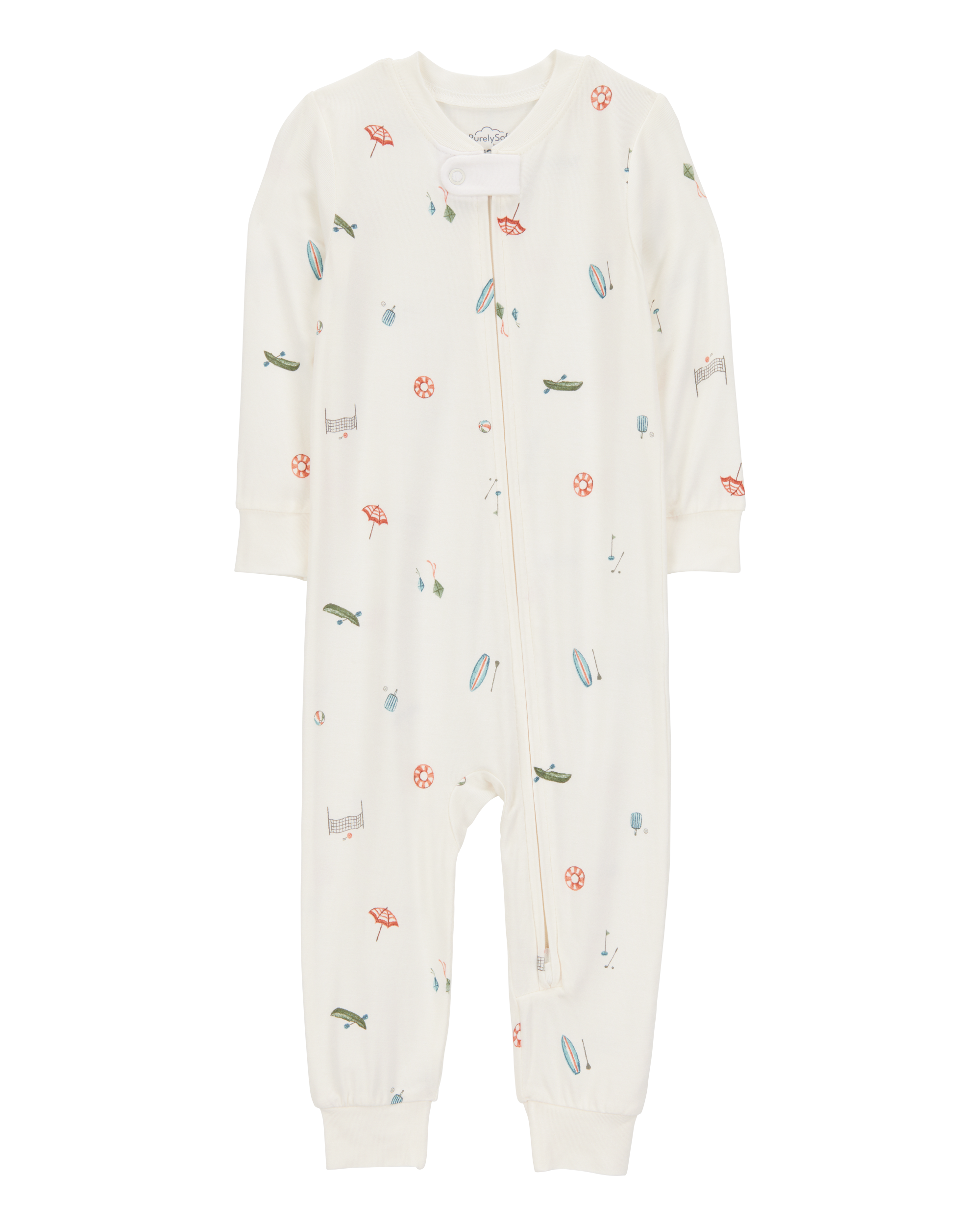 Toddler 1-Piece Camp Print Zip-Up PurelySoft Footie Pajamas