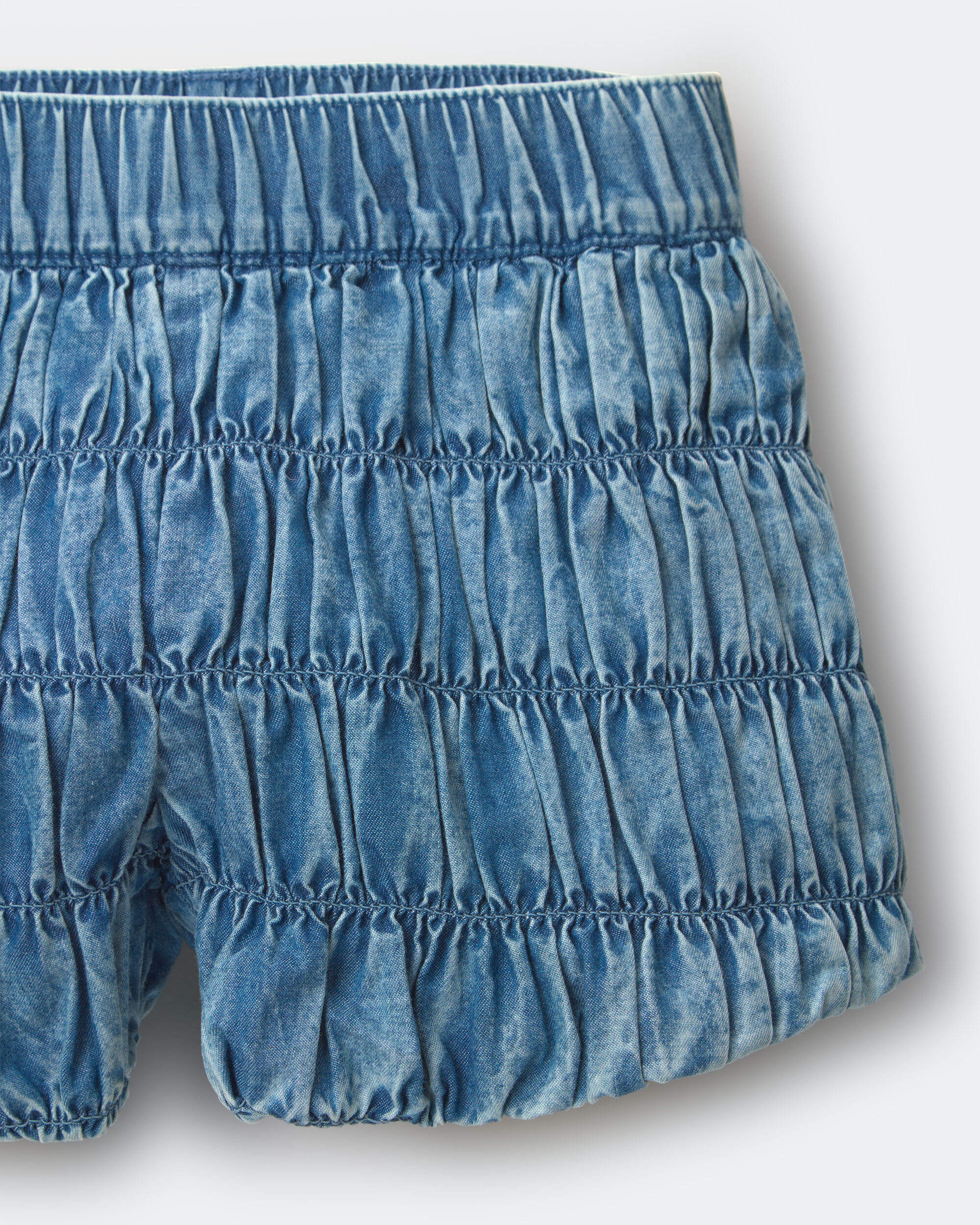 Toddler Girl Ruched Shorts Chambray