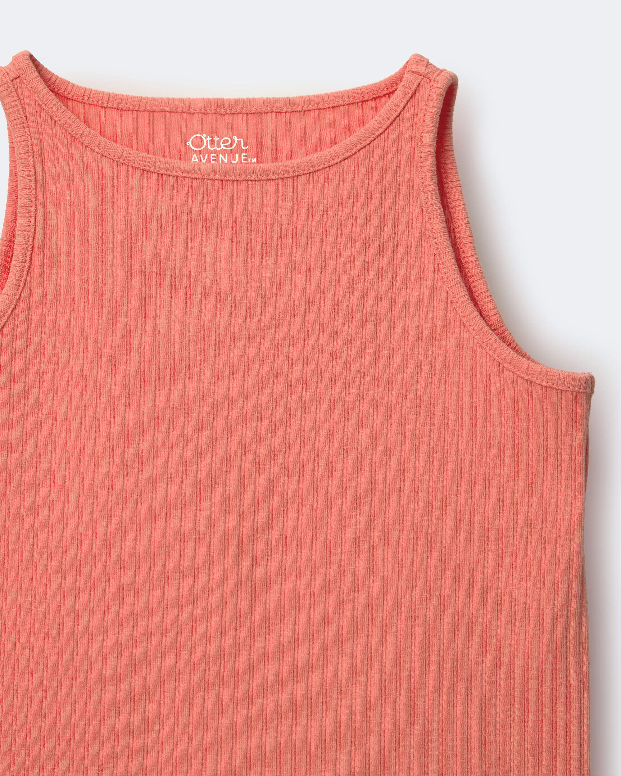 Toddler Girl Ribbed Playtime Tank - Coral