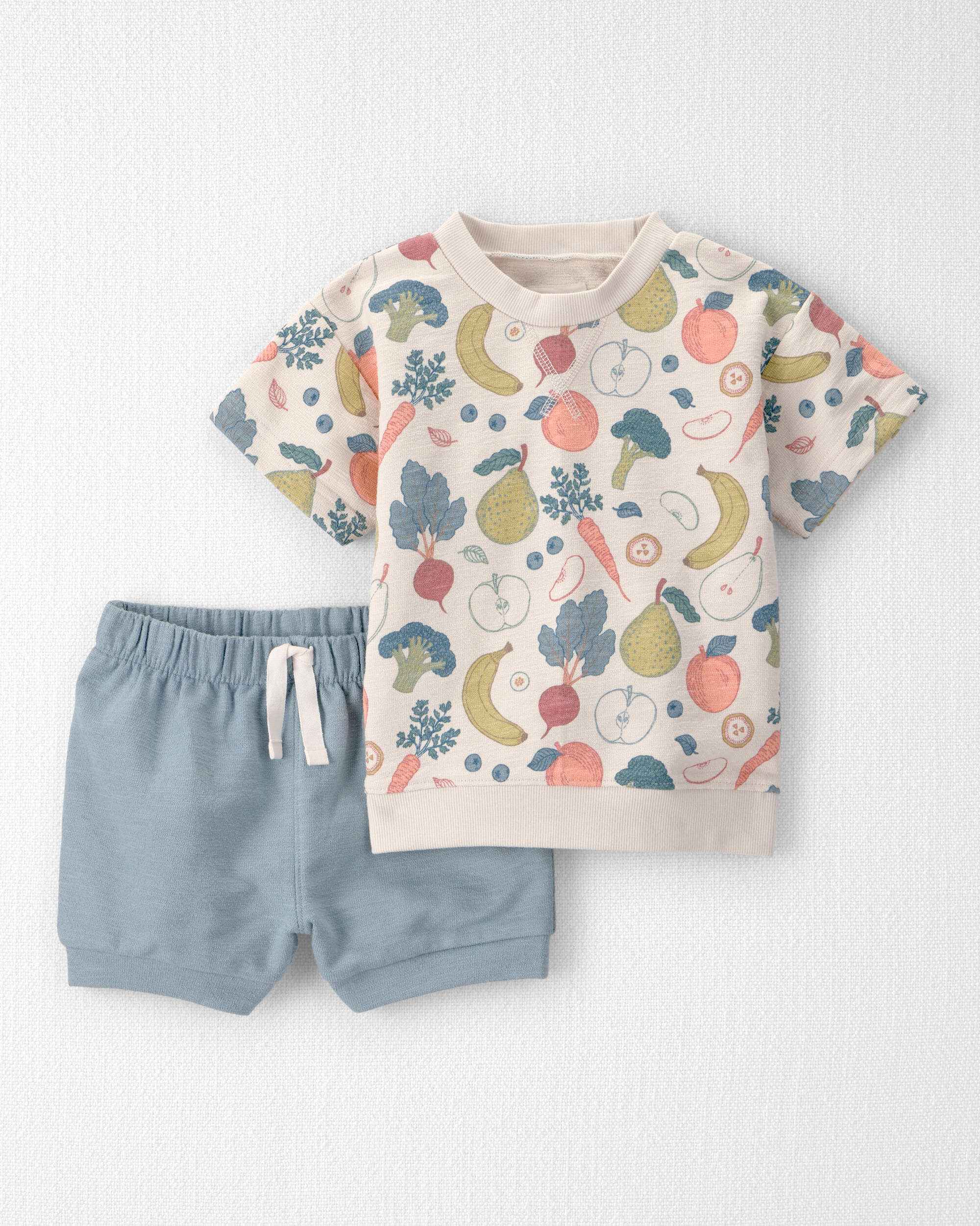 Toddler Organic Cotton Set Veggie Fruit Print