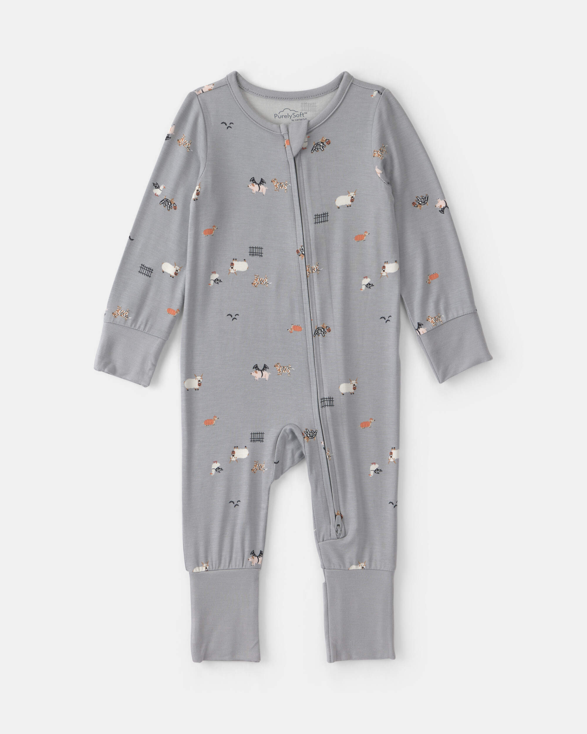 Baby Halloween PurelySoft™ 2-Way Zip Sleeper - Grey