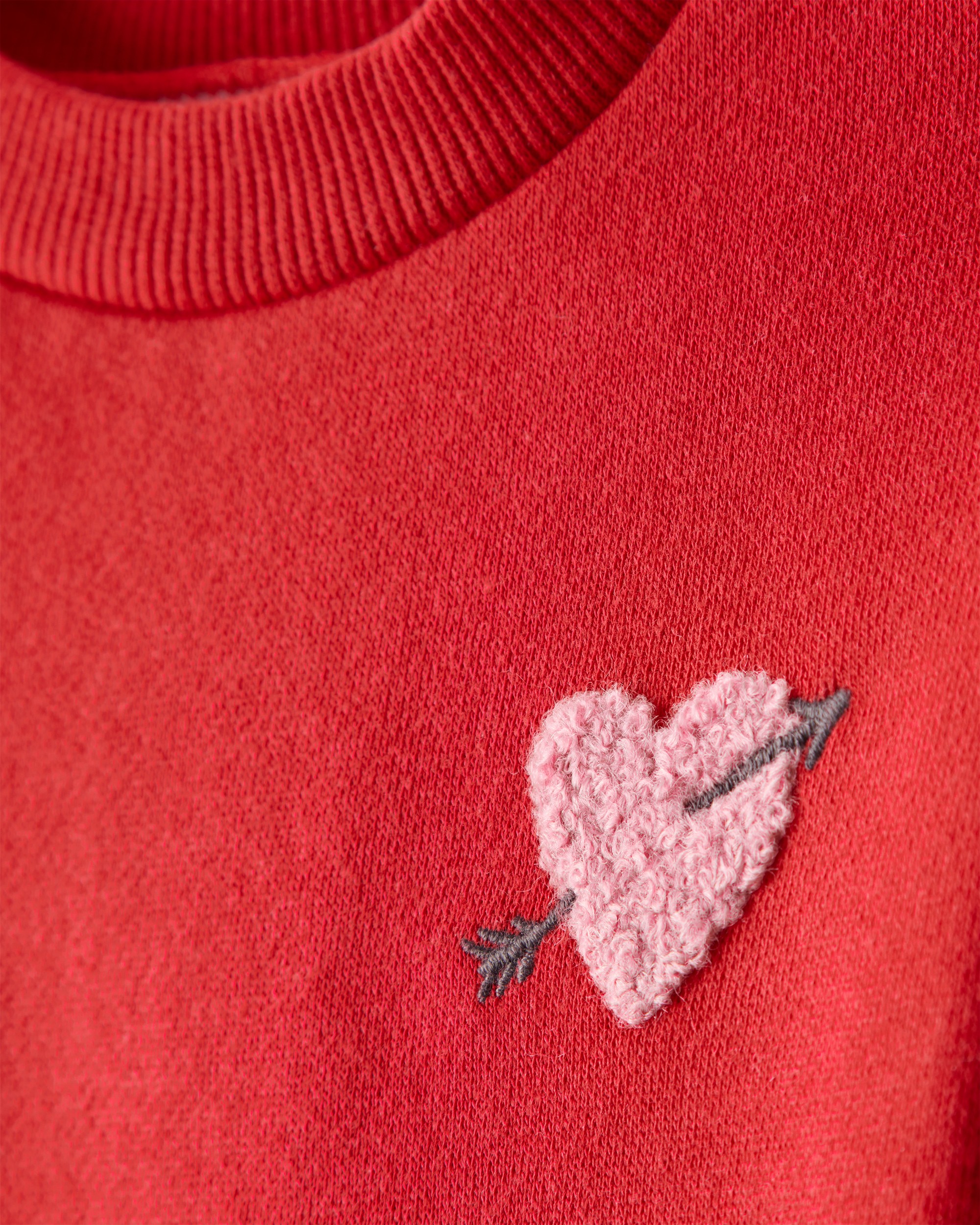 Baby Girl Heart Fleece Long-Sleeve Dress - Red