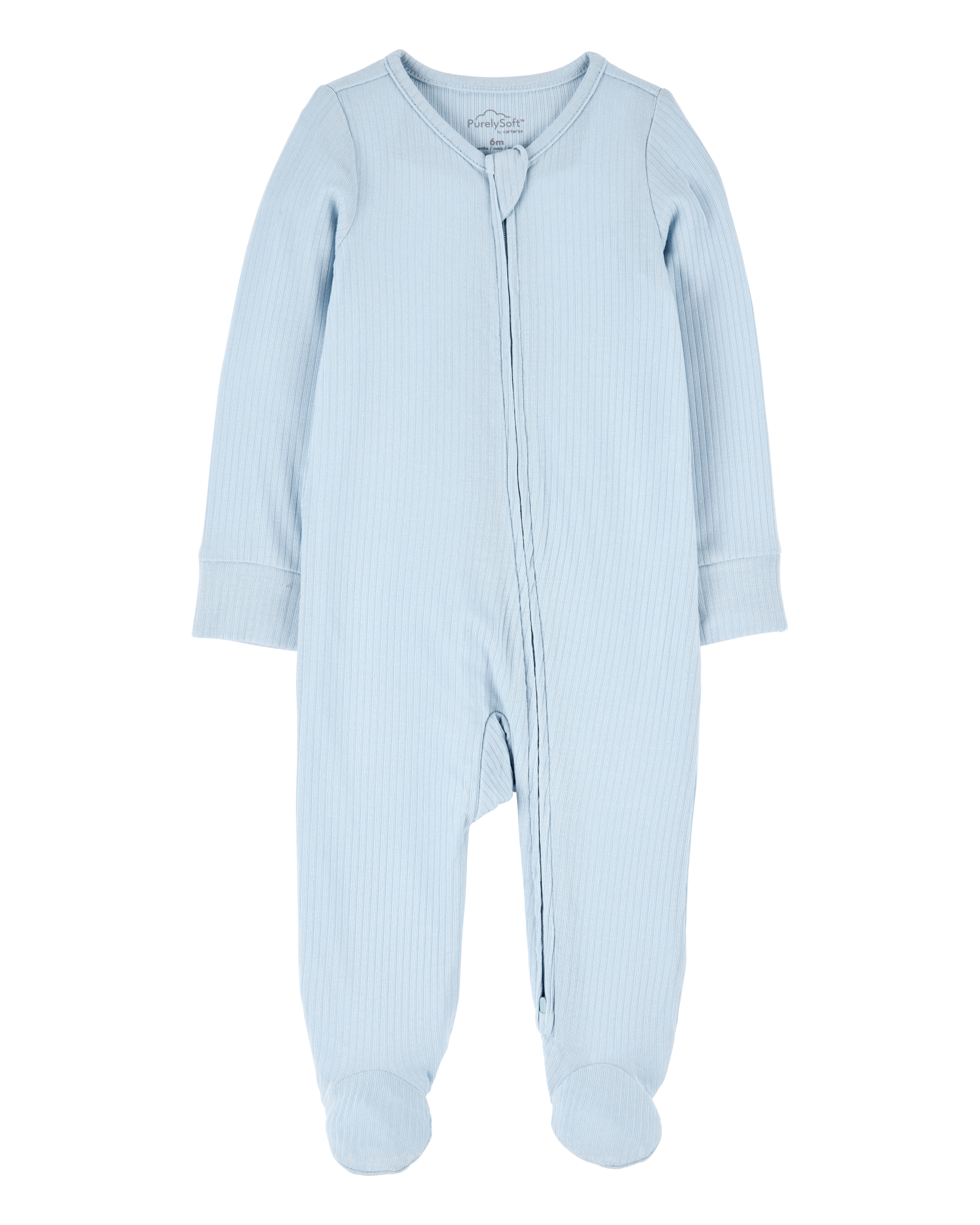 Baby Boy Solid 2-Way Zip PurelySoft Sleeper Pyjamas - Blue