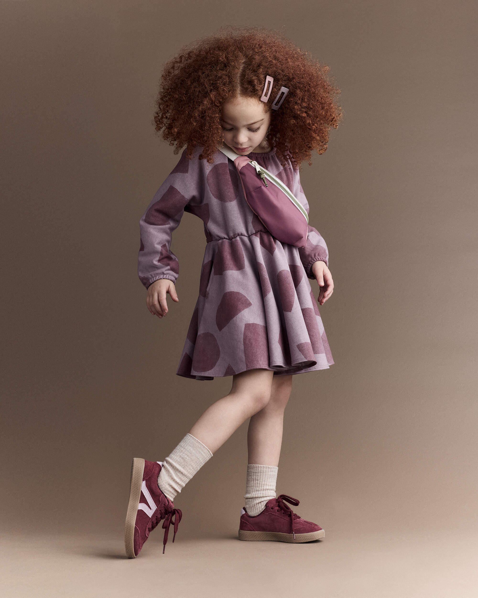 Toddler Girl Avenue Twirl™ Dress with Shapes - Mauve
