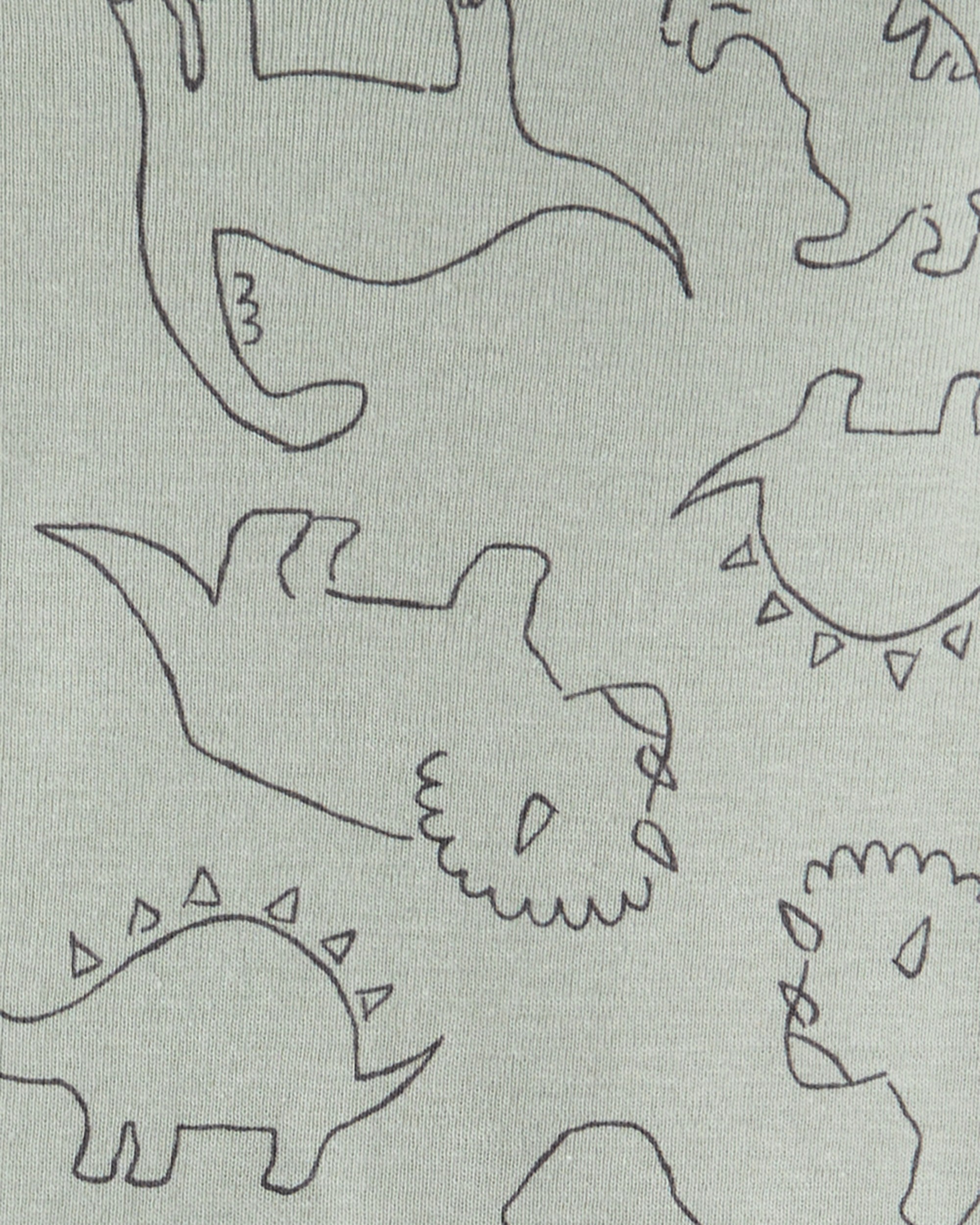 Baby Boy 3-Piece Dinosaur Vest Outfit Set - Grey