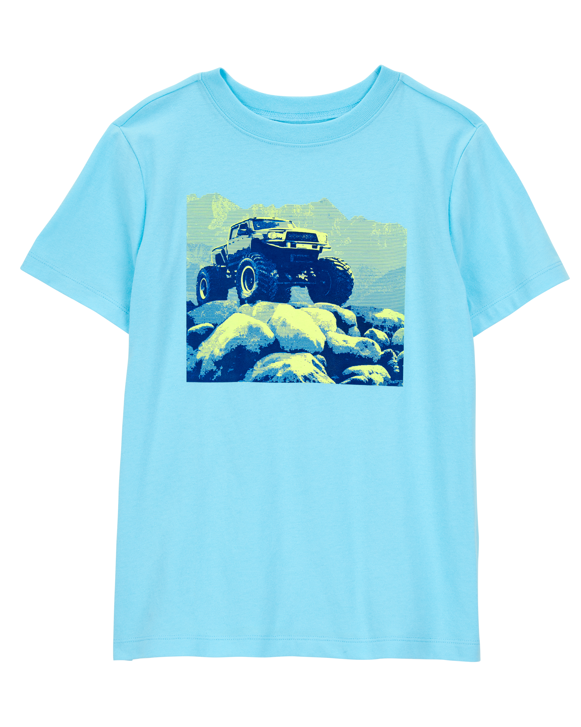 Kid Monster Truck Short-Sleeve Graphic Tee - Turquoise