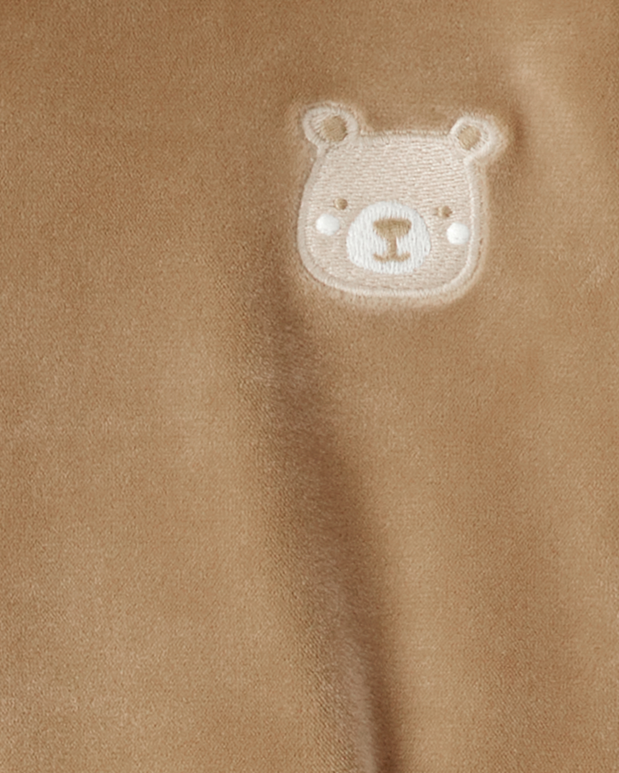 Toddler Girl Bear Velour Hoodie & Pant Set - Brown