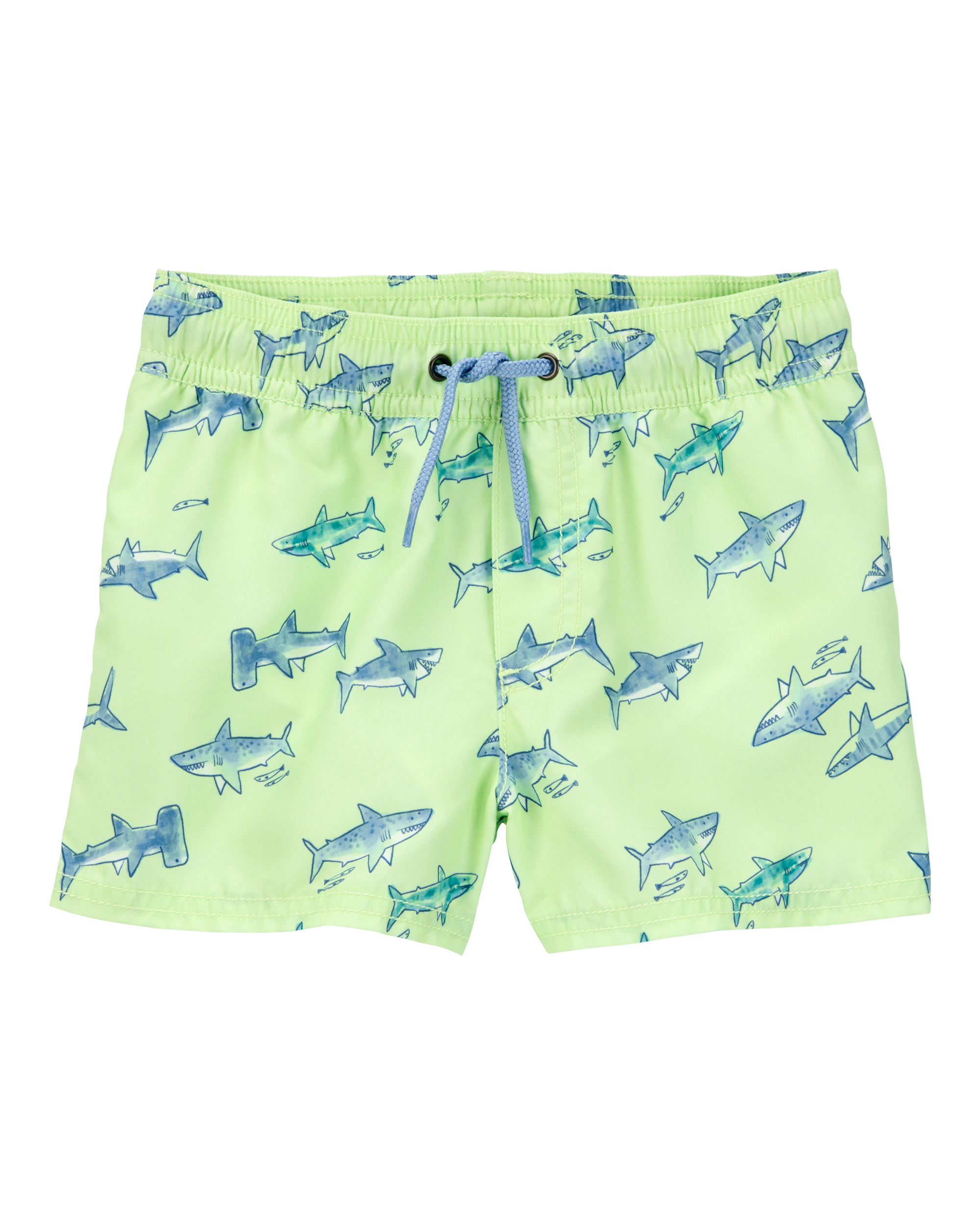 Toddler Shark Swim Trunks - Lime Green
