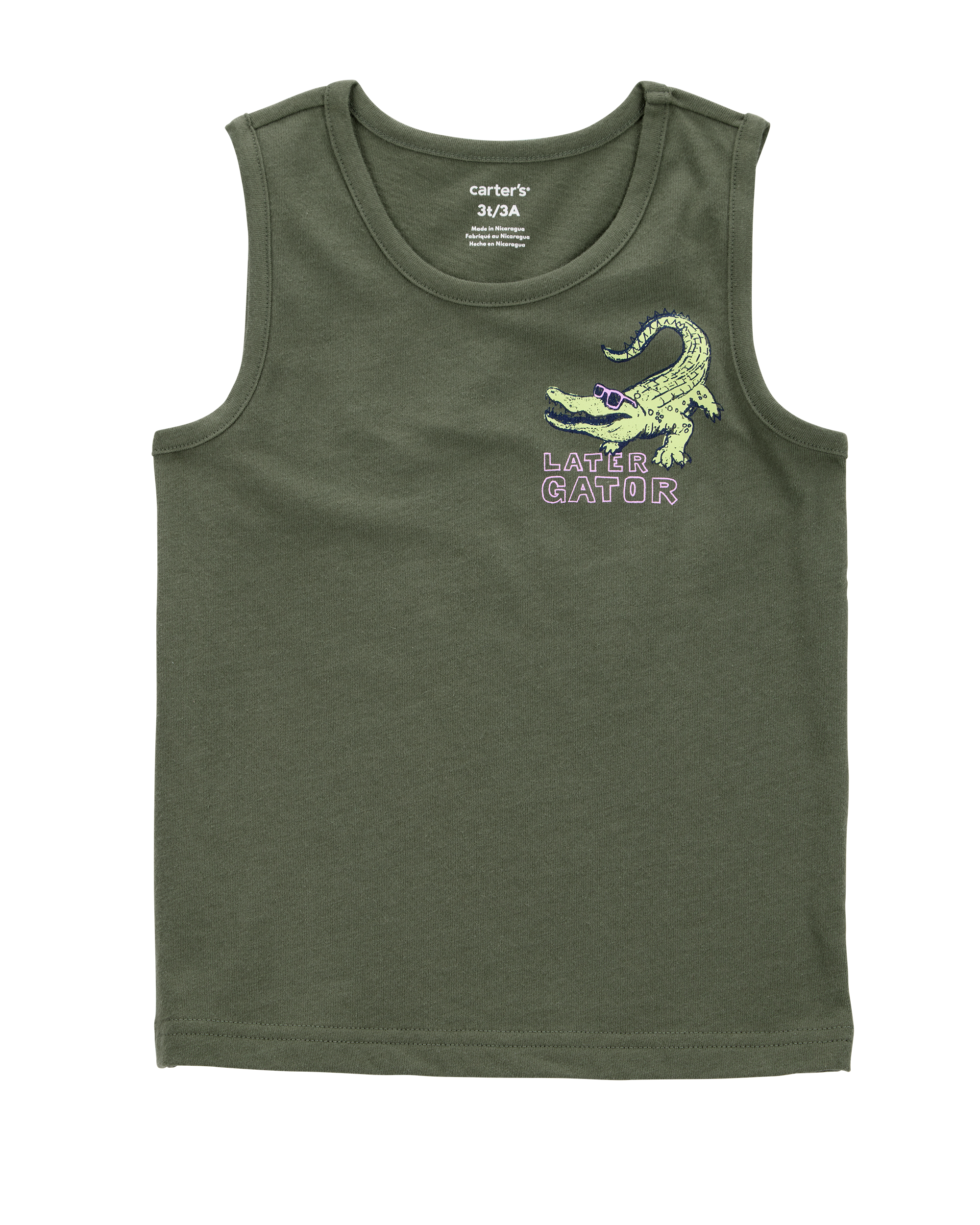 Toddler Alligator Graphic Tank - Green